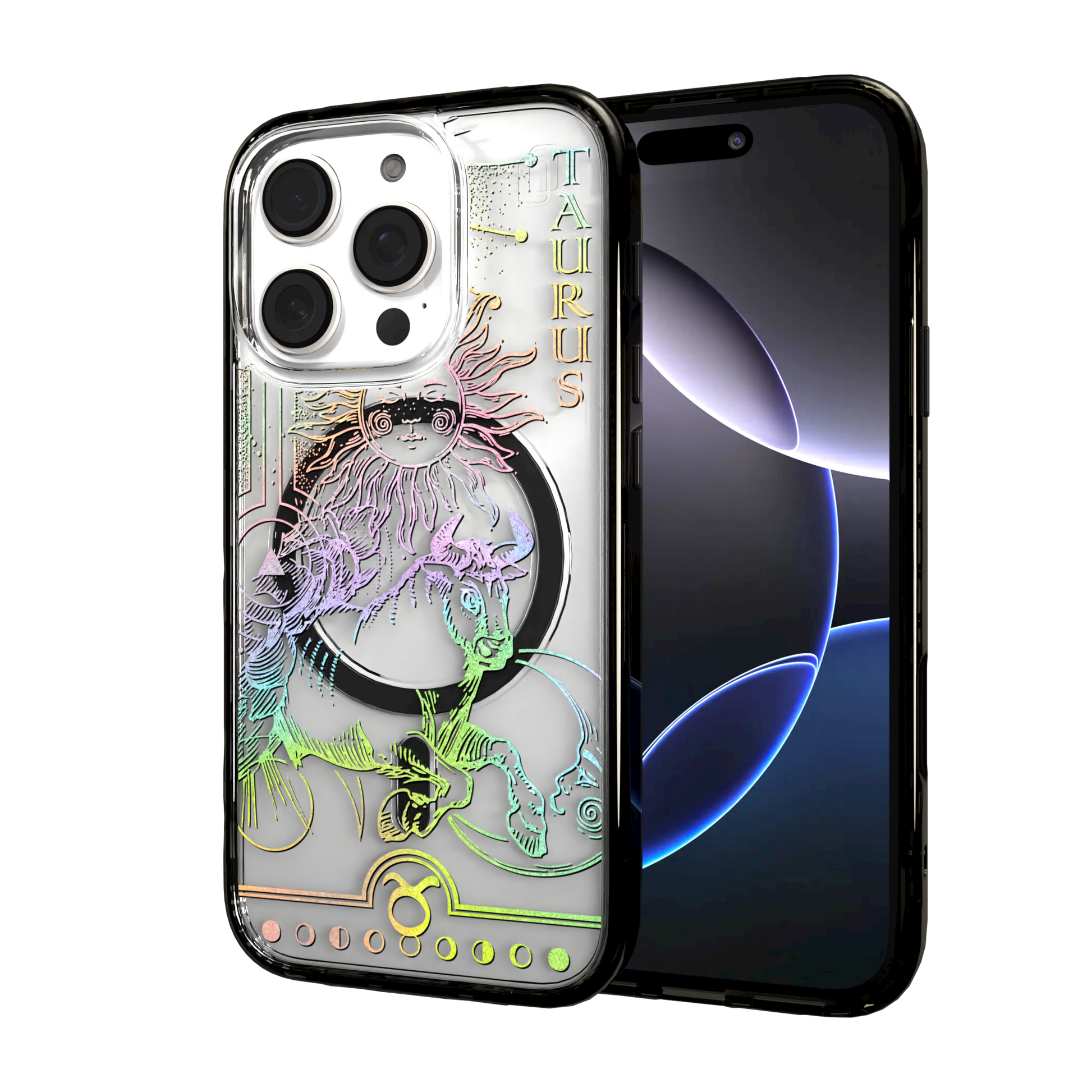 iPhone 16 Series | MagSafe | Zodiac Collection | Taurus Taurus Rainbow / iPhone 16 Pro / Black
