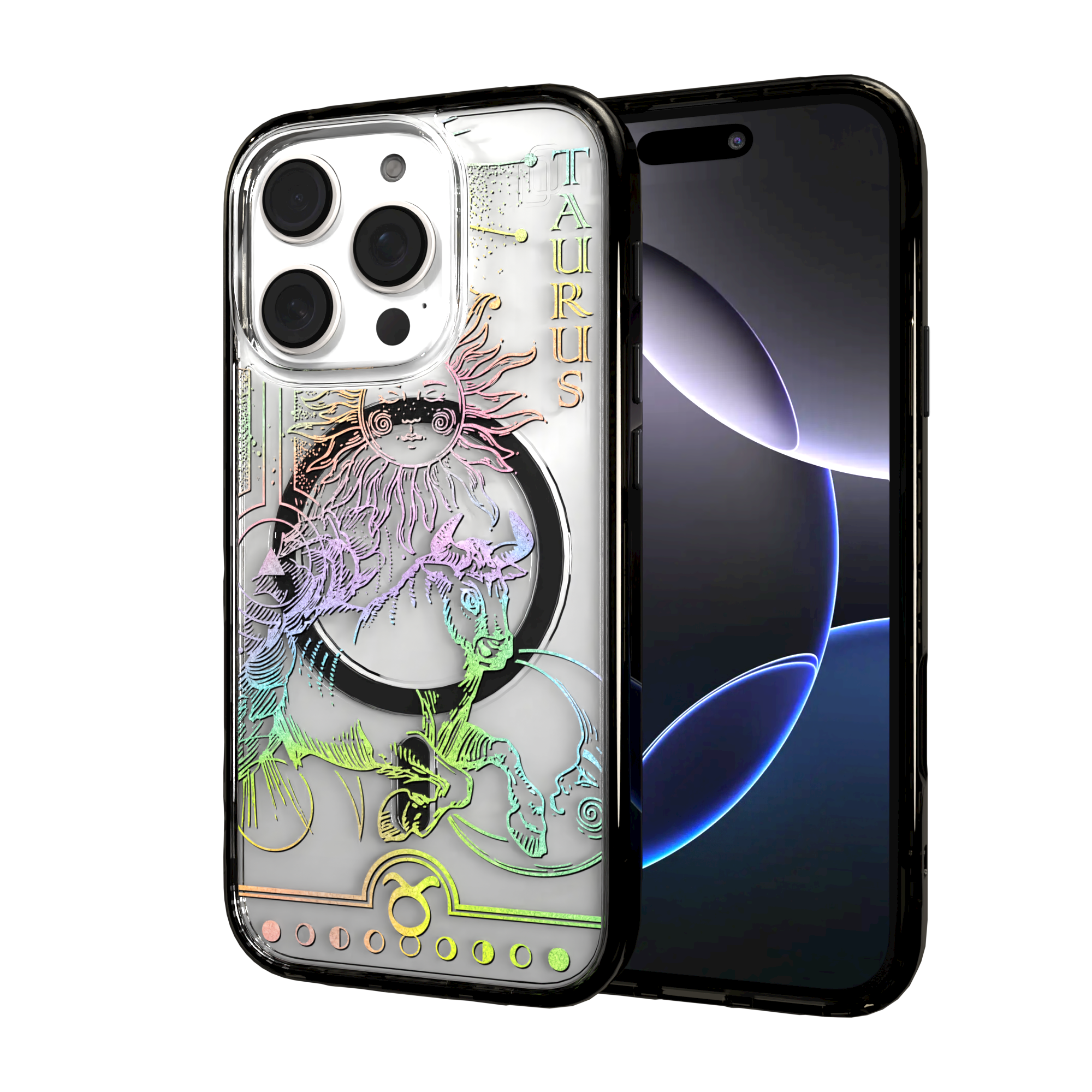 iPhone 16 Series | MagSafe | Zodiac Collection | Taurus Taurus Rainbow / iPhone 16 Pro / Black