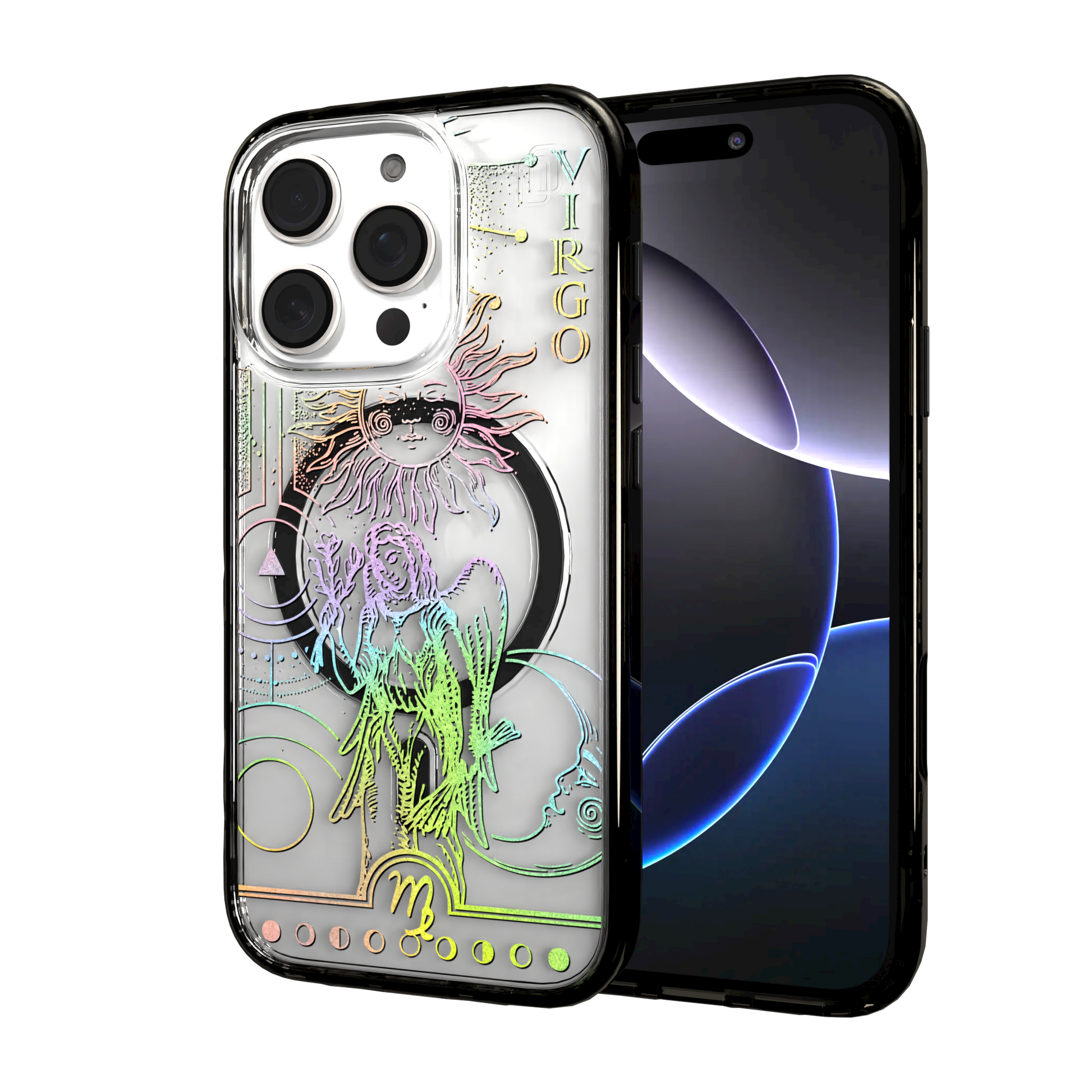 iPhone 16 Series | MagSafe | Zodiac Collection | Virgo Virgo Rainbow / iPhone 16 Pro / Black