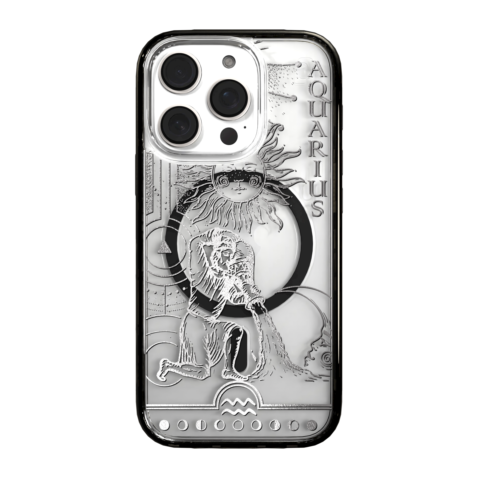 iPhone 16 Series | MagSafe | Zodiac Collection | Aquarius Aquarius Silver / iPhone 16 Pro / Black
