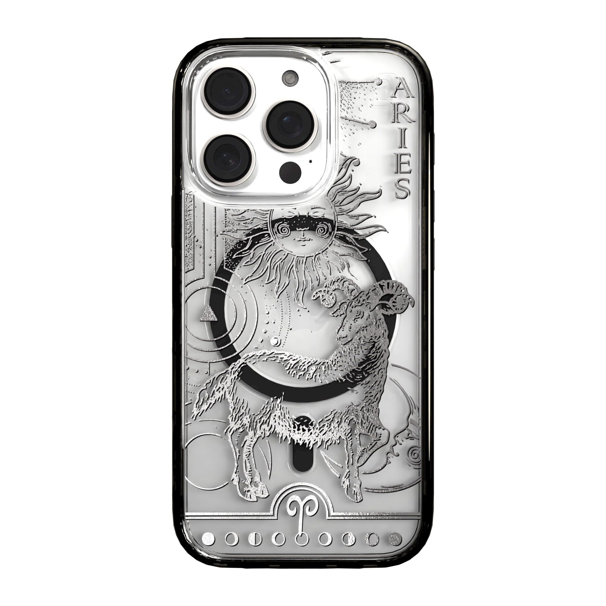 iPhone 16 Series | MagSafe | Zodiac Collection | Aries Aries Silver / iPhone 16 Pro / Black