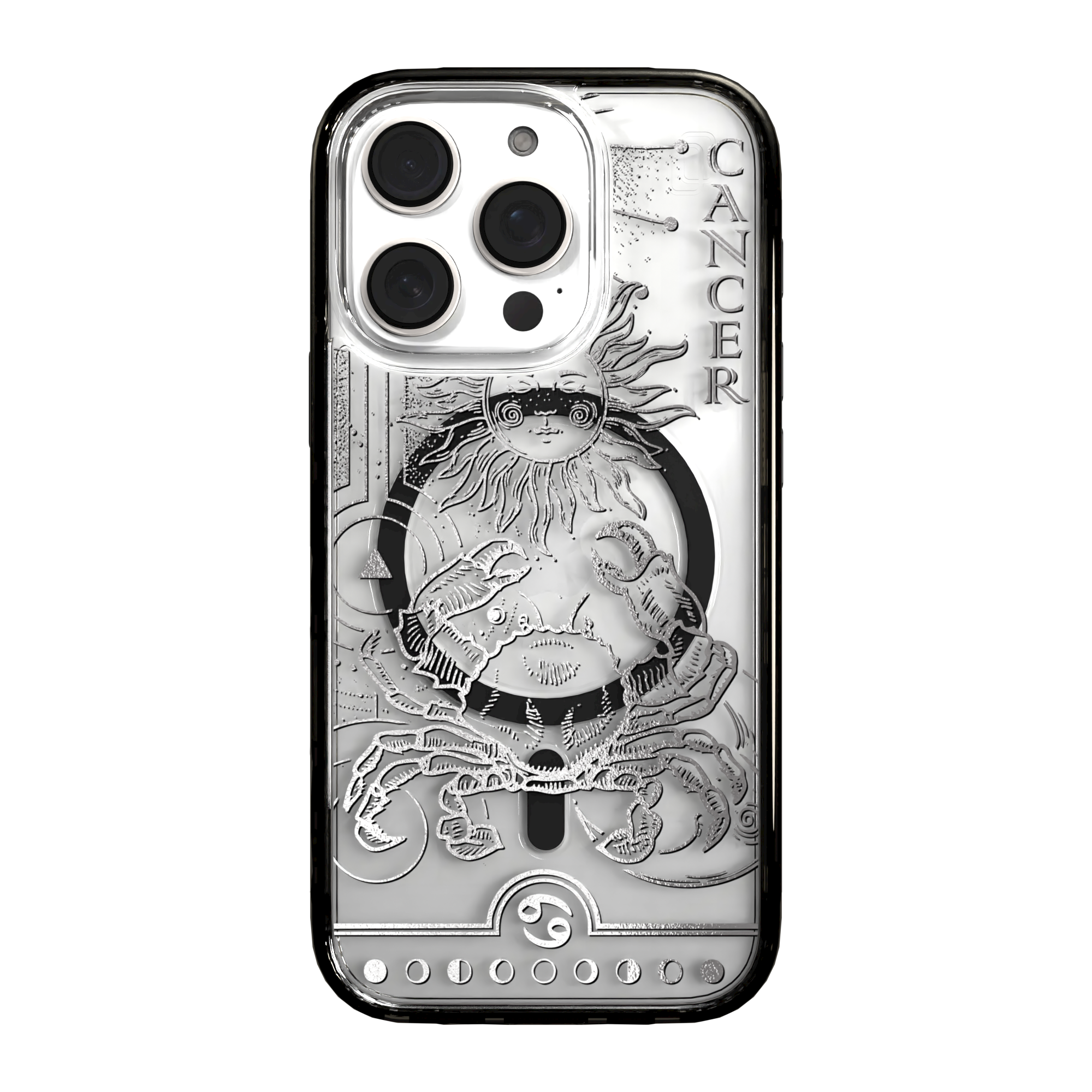 iPhone 16 Series | MagSafe | Zodiac Collection | Cancer Cancer Silver / iPhone 16 Pro / Black