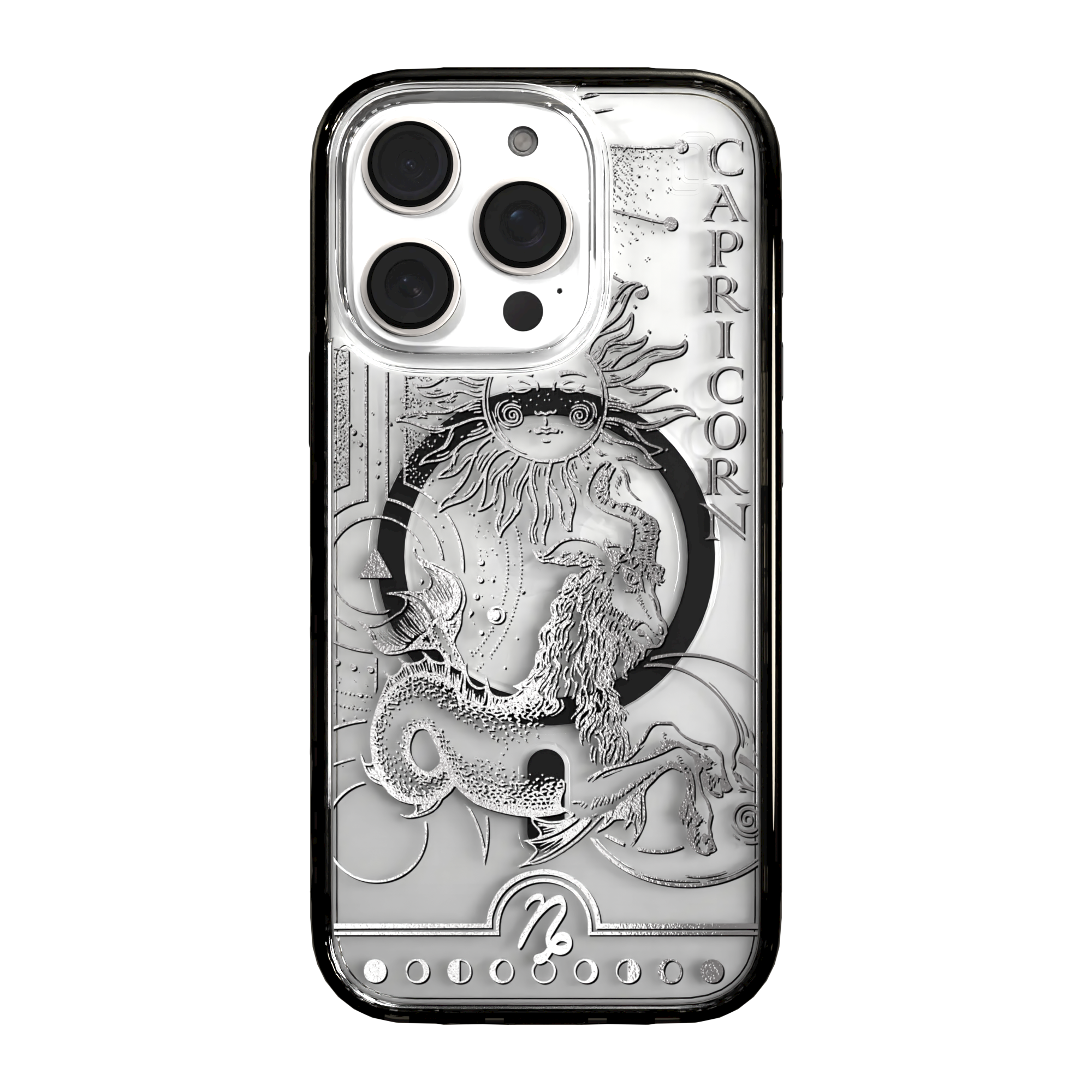 iPhone 16 Series | MagSafe | Zodiac Collection |Capricorn Capricorn Silver / iPhone 16 Pro / Black