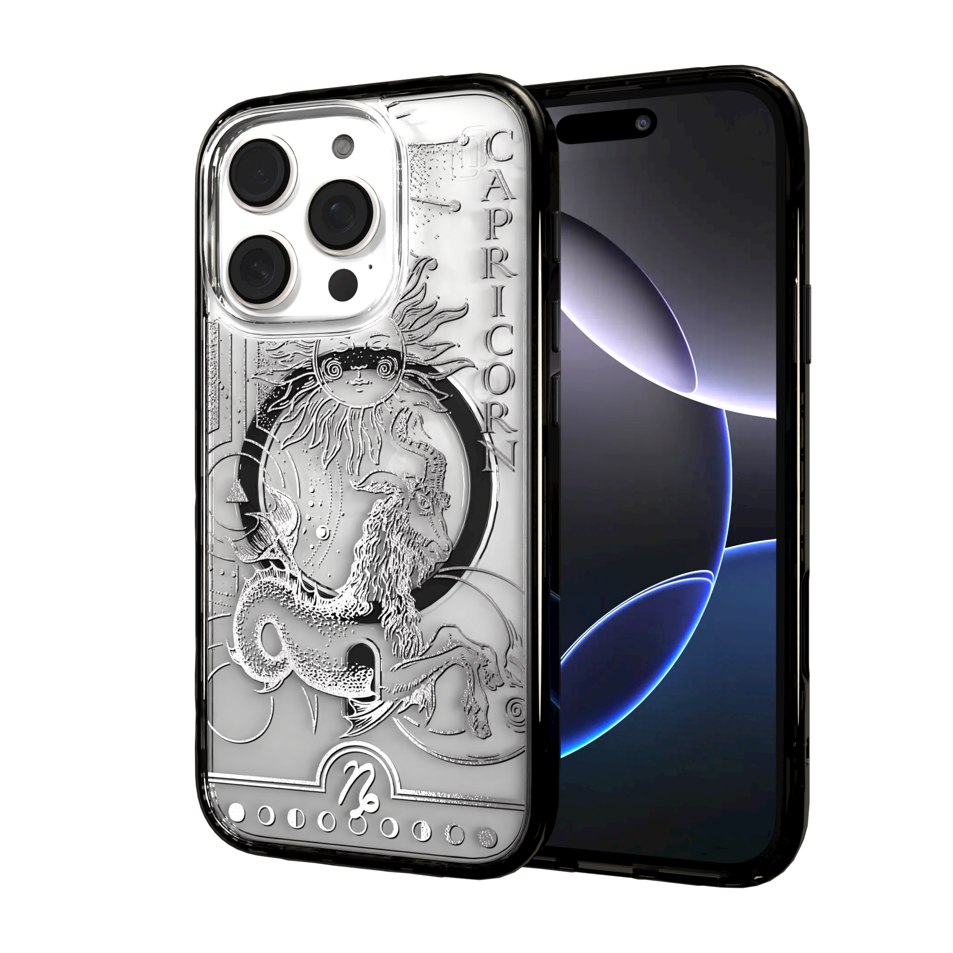 iPhone 16 Series | MagSafe | Zodiac Collection |Capricorn Capricorn Silver / iPhone 16 Pro / Black