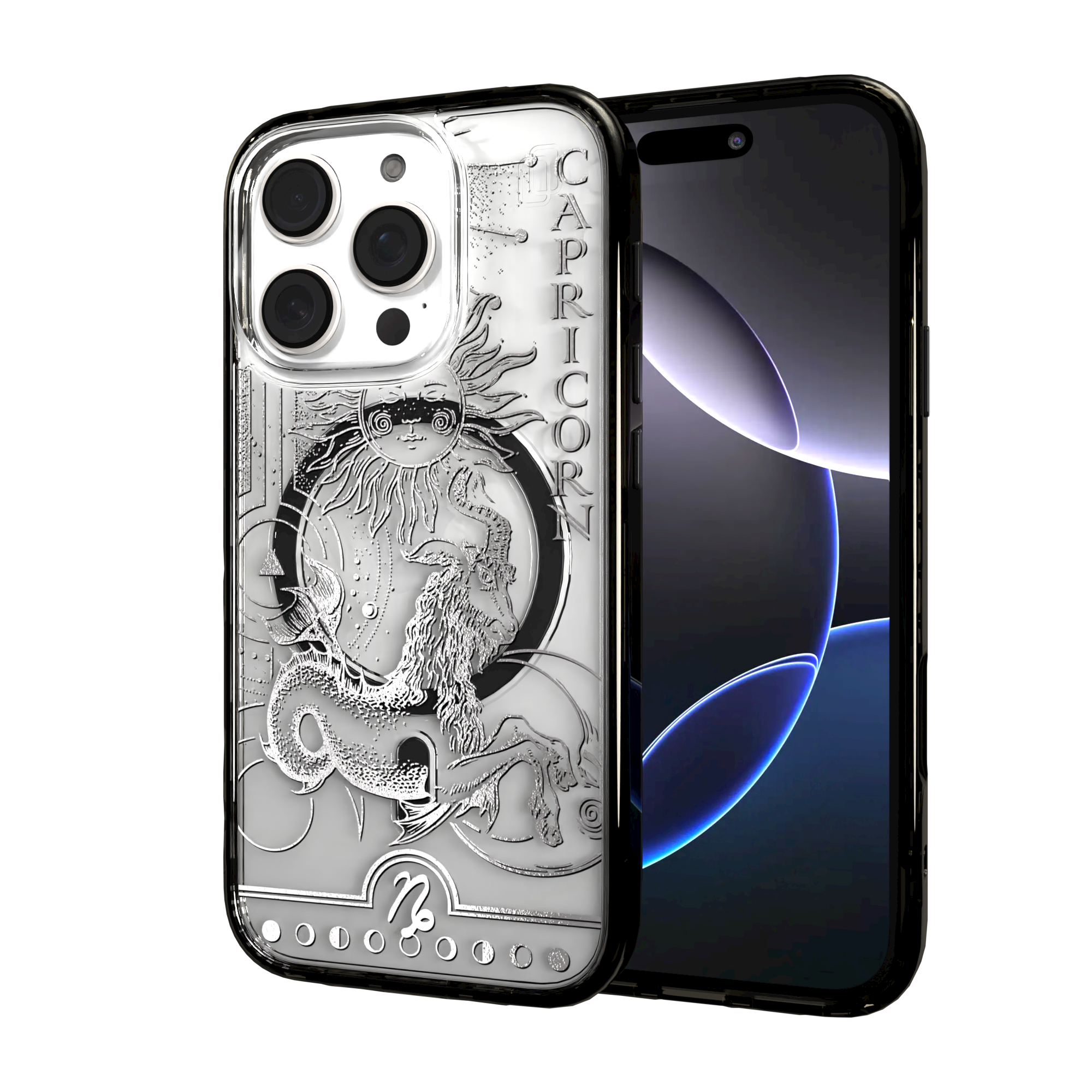 iPhone 16 Series | MagSafe | Zodiac Collection |Capricorn Capricorn Silver / iPhone 16 Pro / Black