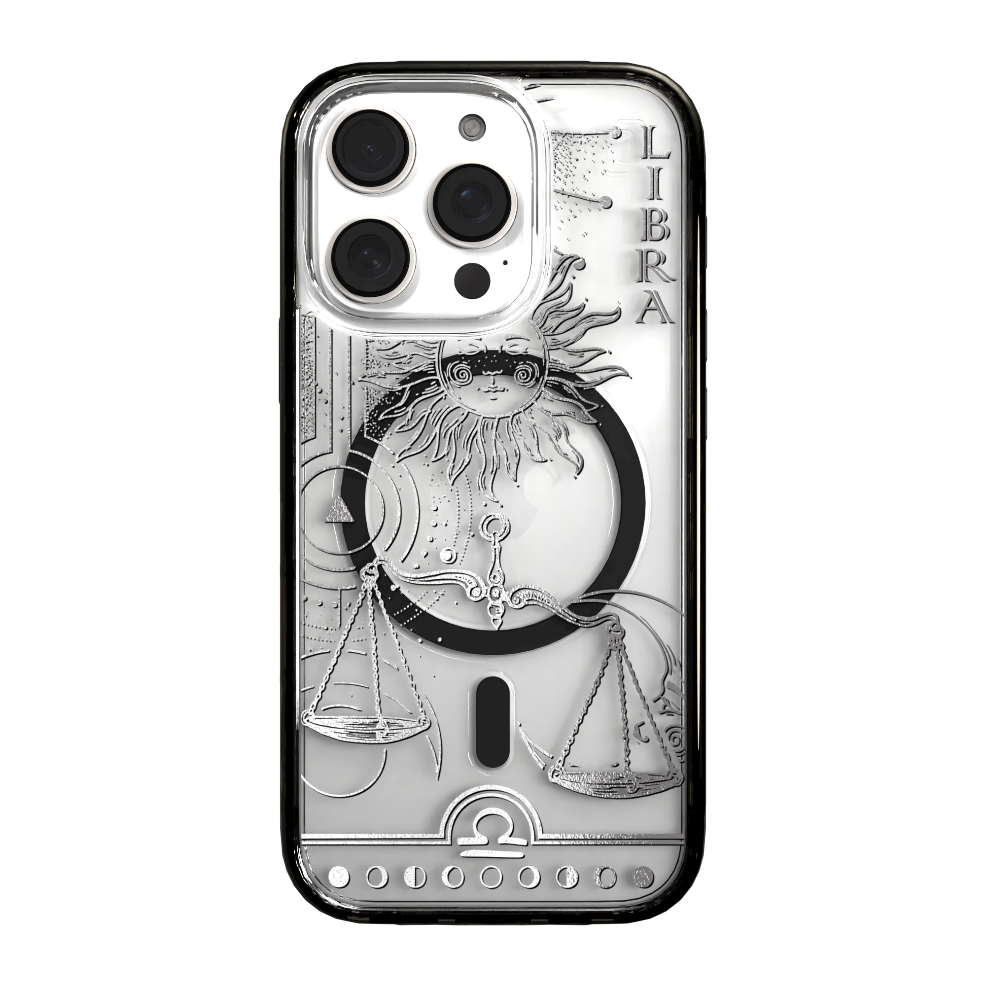 iPhone 16 Series | MagSafe | Zodiac Collection | Libra Libra Silver / iPhone 16 Pro / Black