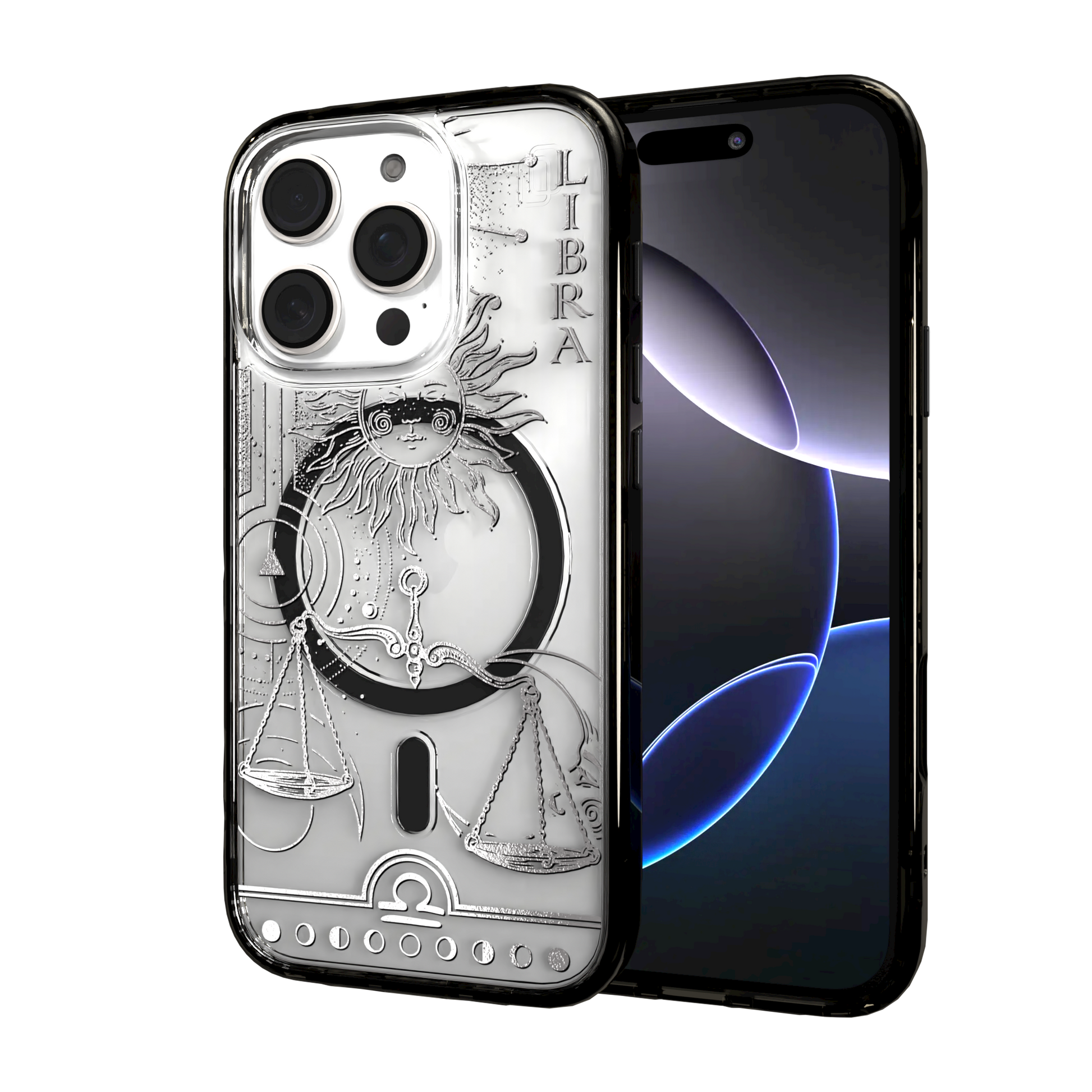 iPhone 16 Series | MagSafe | Zodiac Collection | Libra Libra Silver / iPhone 16 Pro / Black