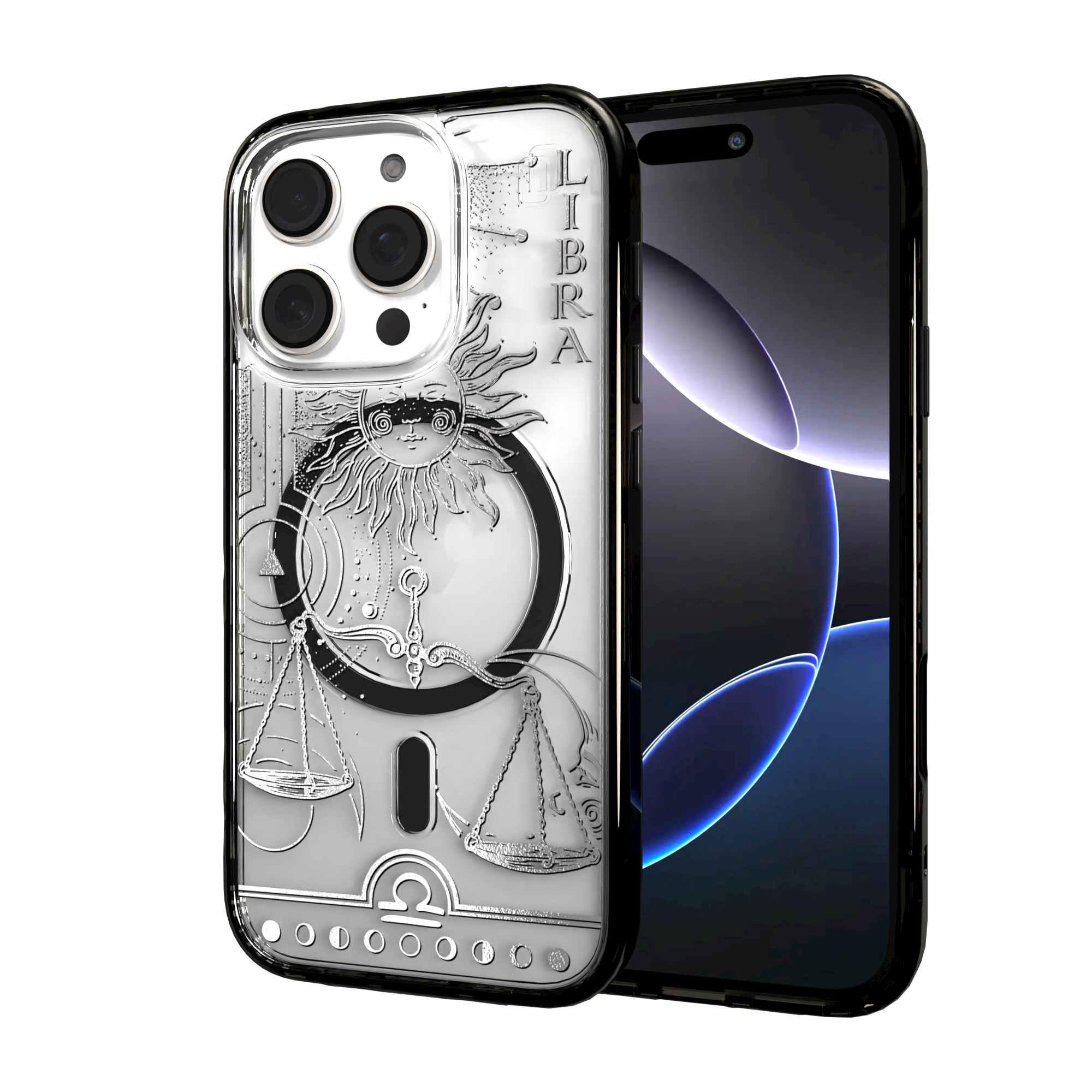 iPhone 16 Series | MagSafe | Zodiac Collection | Libra Libra Silver / iPhone 16 Pro / Black