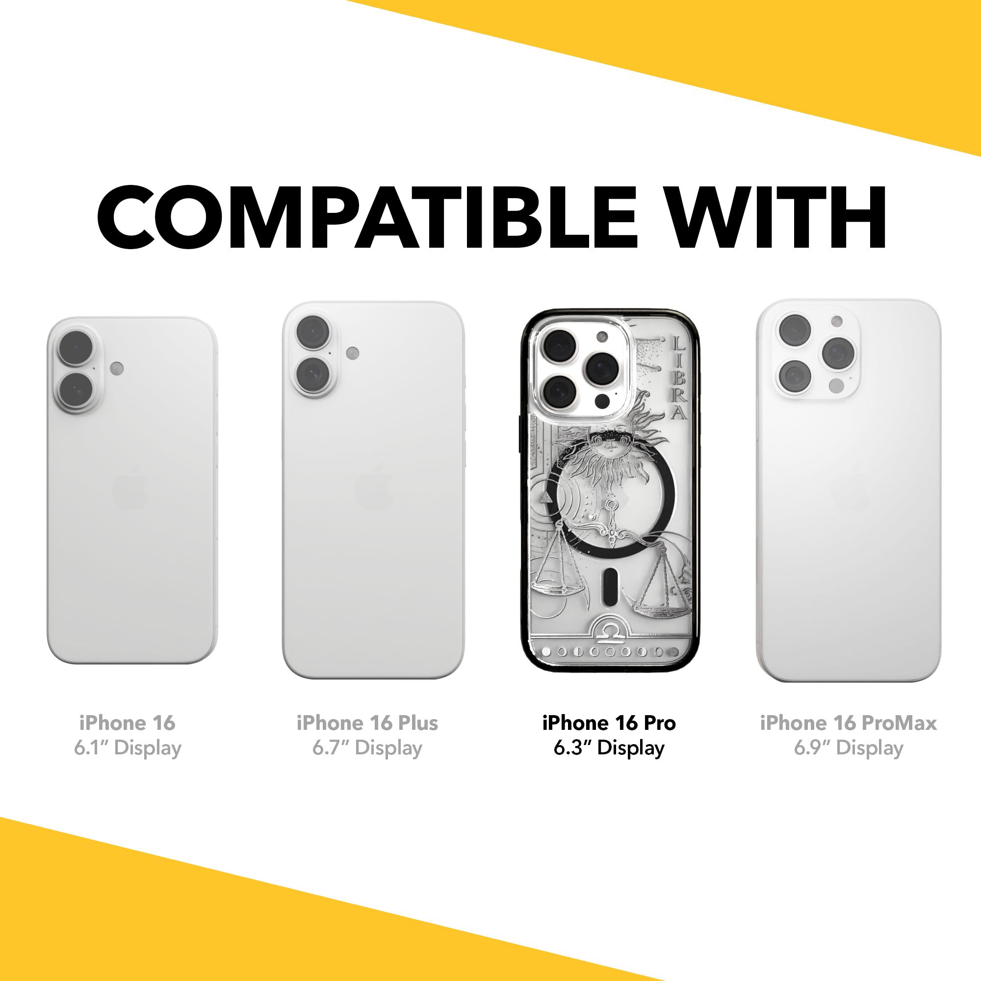 iPhone 16 Series | MagSafe | Zodiac Collection | Libra Libra Silver / iPhone 16 Pro / Black