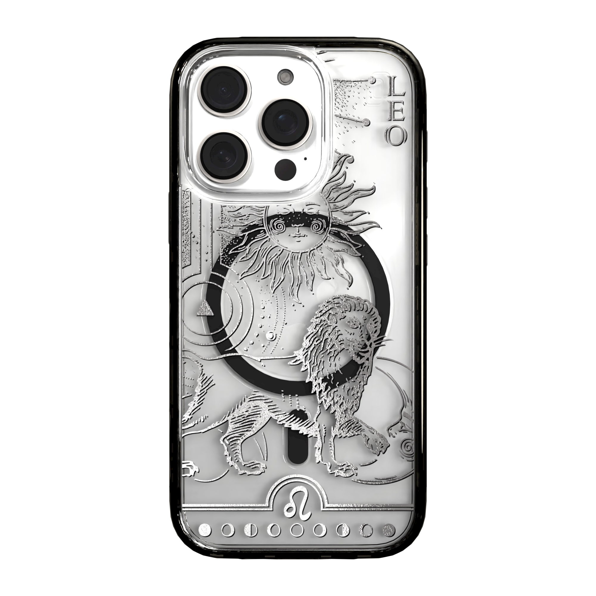 iPhone 16 Series | MagSafe | Zodiac Collection | Leo Leo Silver / iPhone 16 Pro / Black