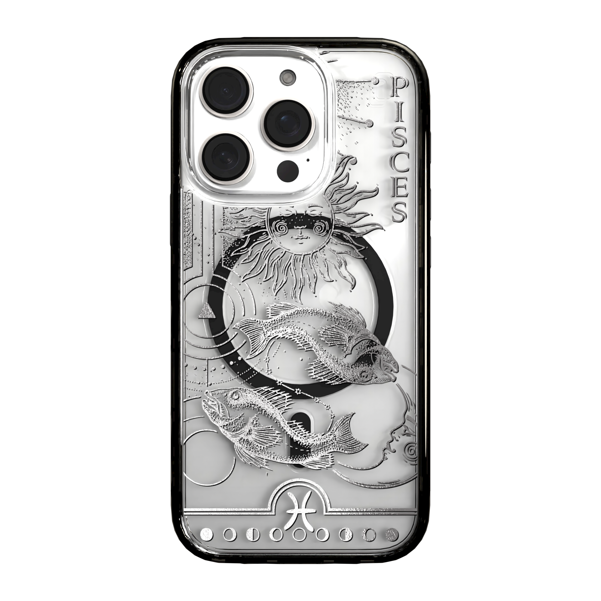 iPhone 16 Series | MagSafe | Zodiac Collection | Pisces Pisces Silver / iPhone 16 Pro / Black