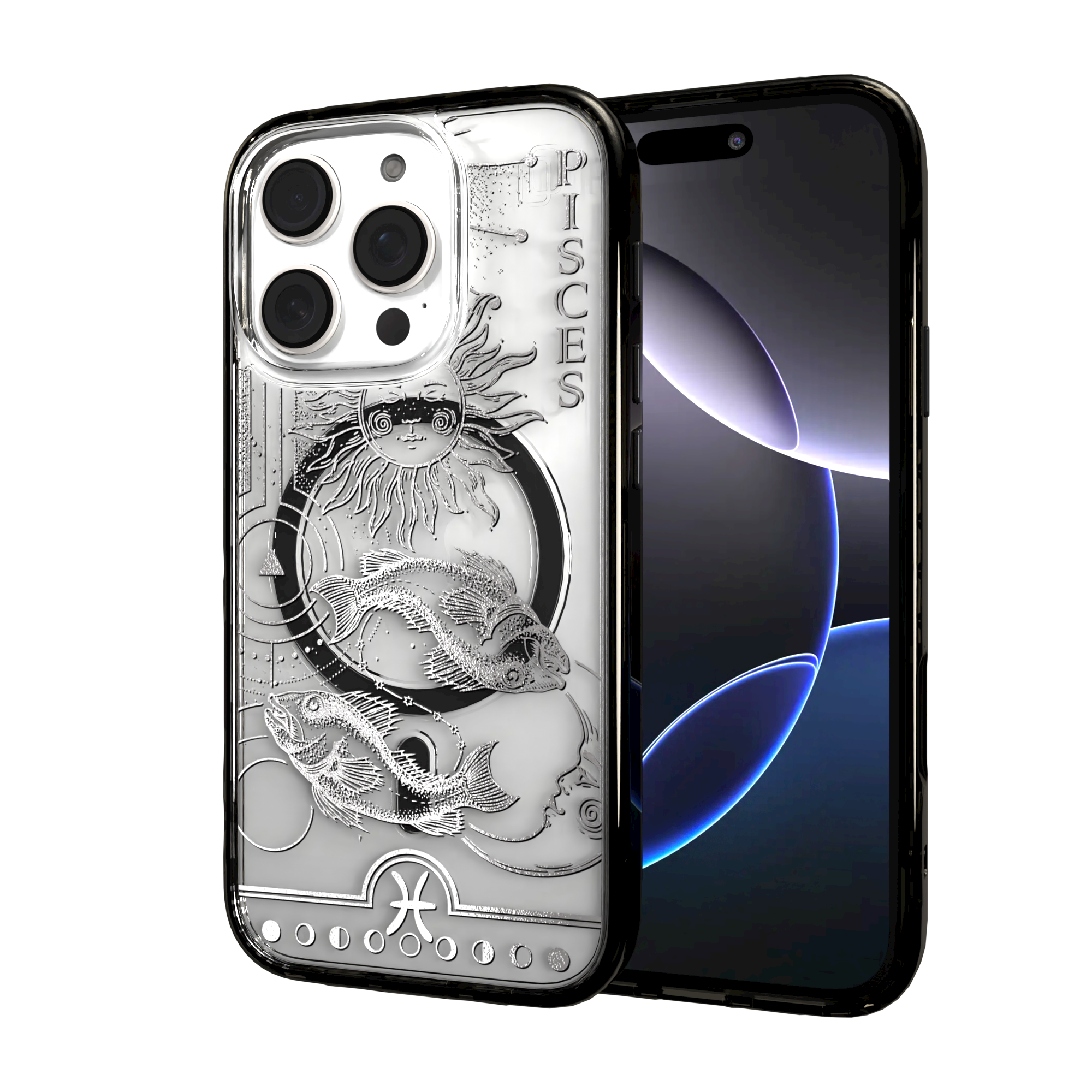 iPhone 16 Series | MagSafe | Zodiac Collection | Pisces Pisces Silver / iPhone 16 Pro / Black