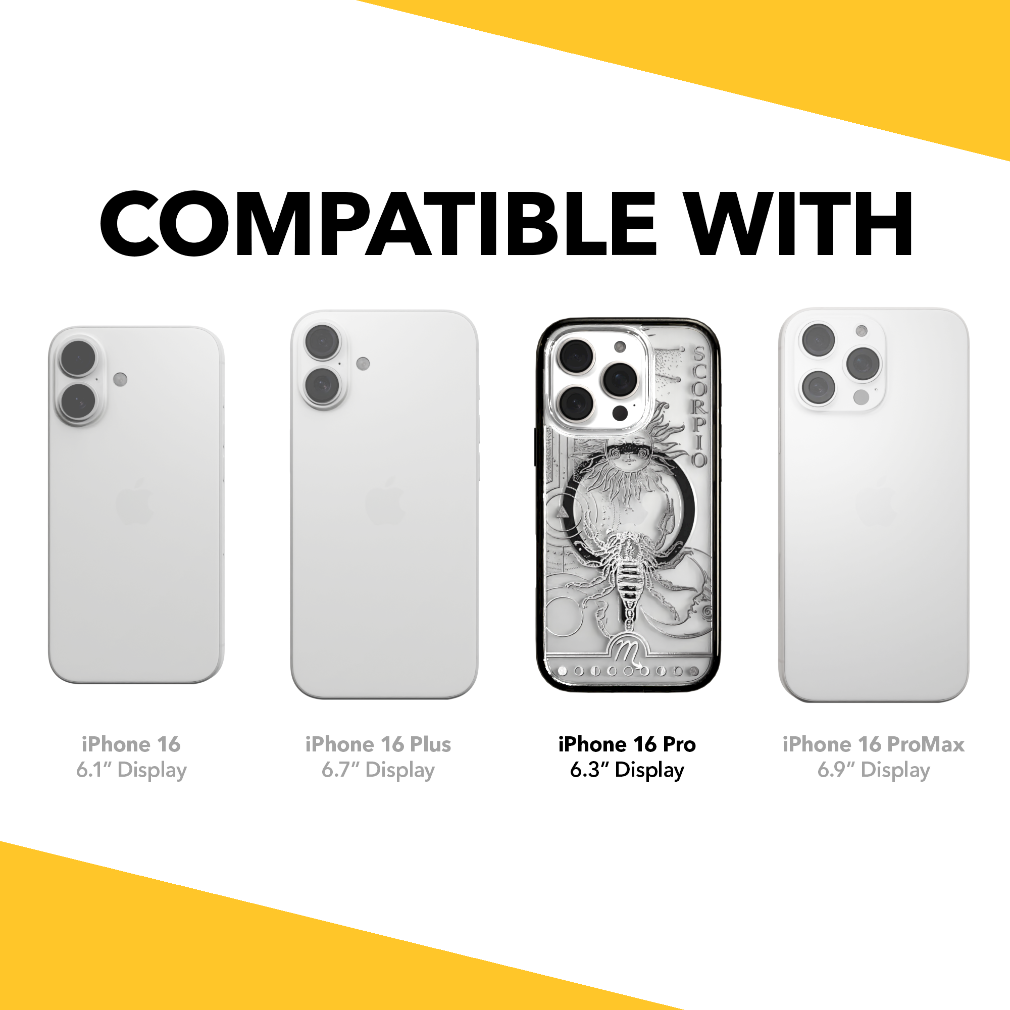 iPhone 16 Series | MagSafe | Zodiac Collection | Scorpio Scorpio Silver / iPhone 16 Pro / Black