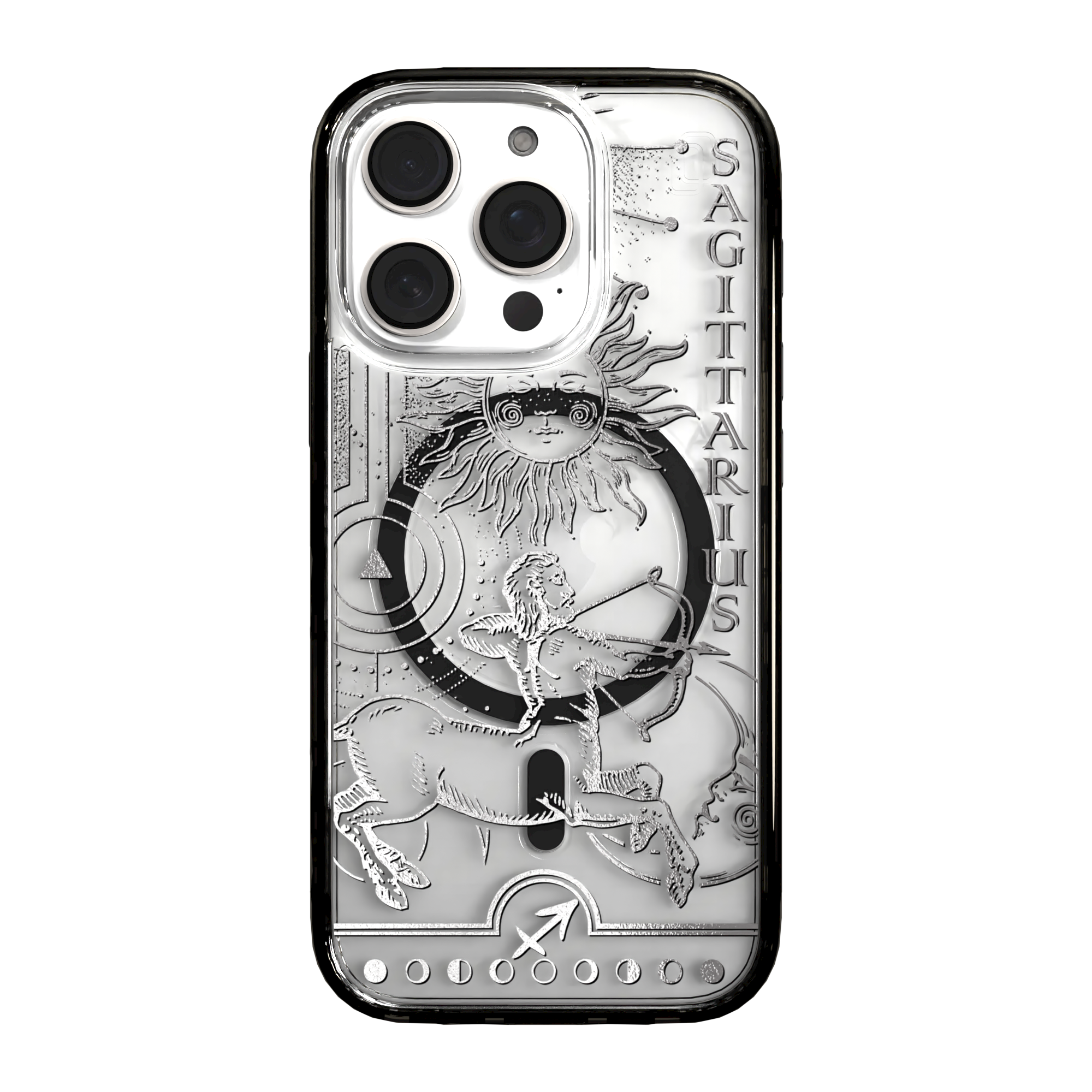 iPhone 16 Series | MagSafe | Zodiac Collection | Sagitarius Sagittarius Silver / iPhone 16 Pro / Black
