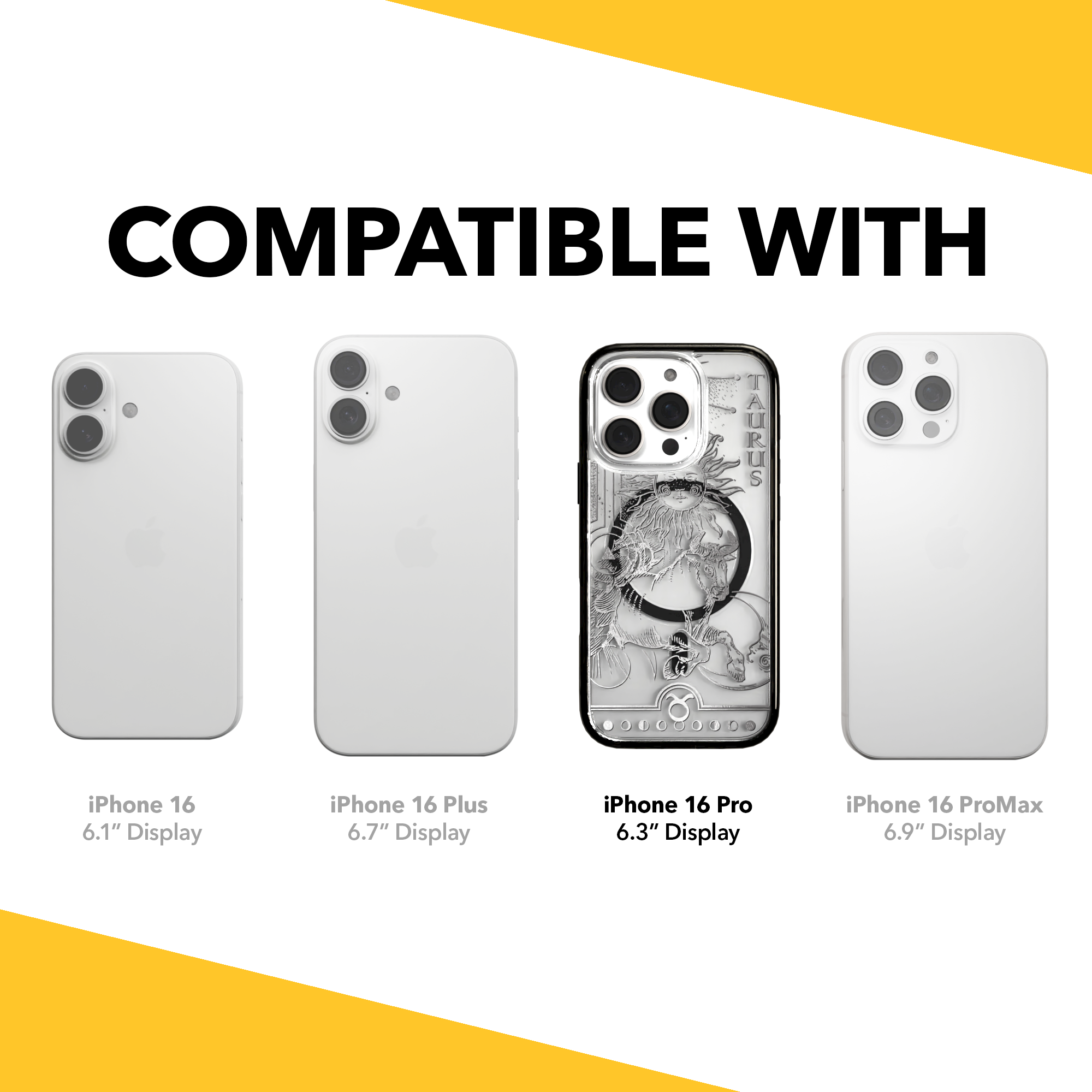 iPhone 16 Series | MagSafe | Zodiac Collection | Taurus Taurus Silver / iPhone 16 Pro / Black