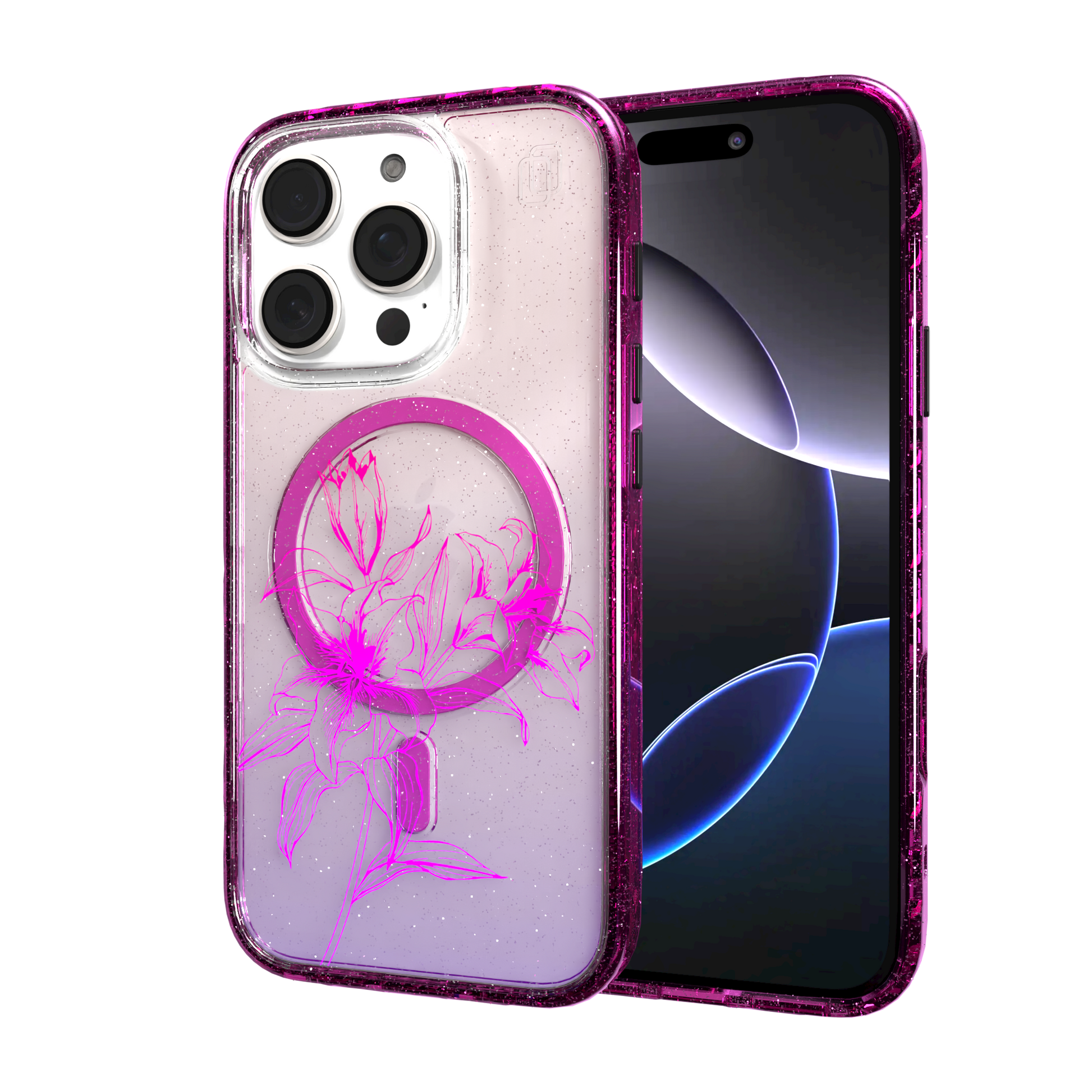 iPhone 16 Series | MagSafe | Ombre Bouquet Case Collection | Pink & Purple Prism Pink Prism / iPhone 16 Pro / Red