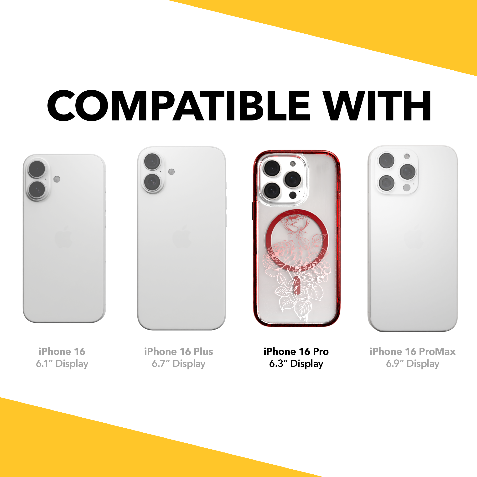 iPhone 16 Series | MagSafe | Ombre Bouquet Case Collection | Red Rosewood Radience Rosewood Radiance / iPhone 16 Pro / Red