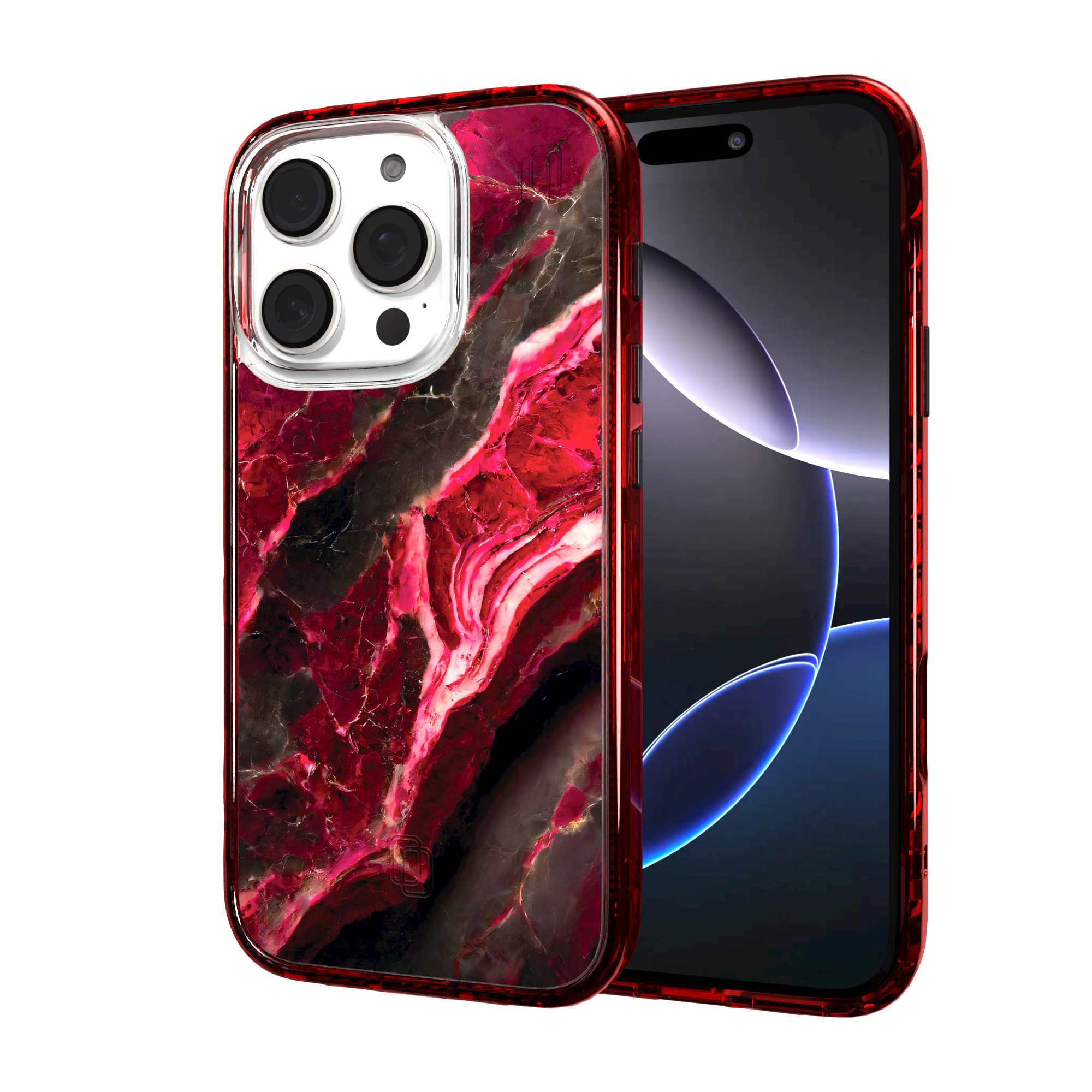 iPhone 16 Series | MagSafe | Stone Beauty Case Collection | Morning Sun Red Marble
