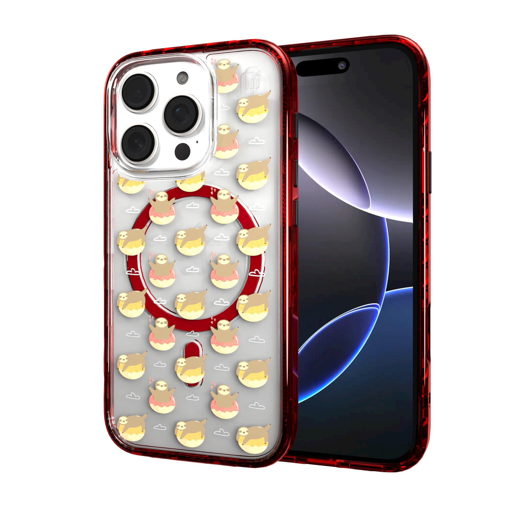 iPhone 16 Series | MagSafe | Sloth Case Collection | Dreamy Sloth Dreamy Sloth / iPhone 16 Pro / Red