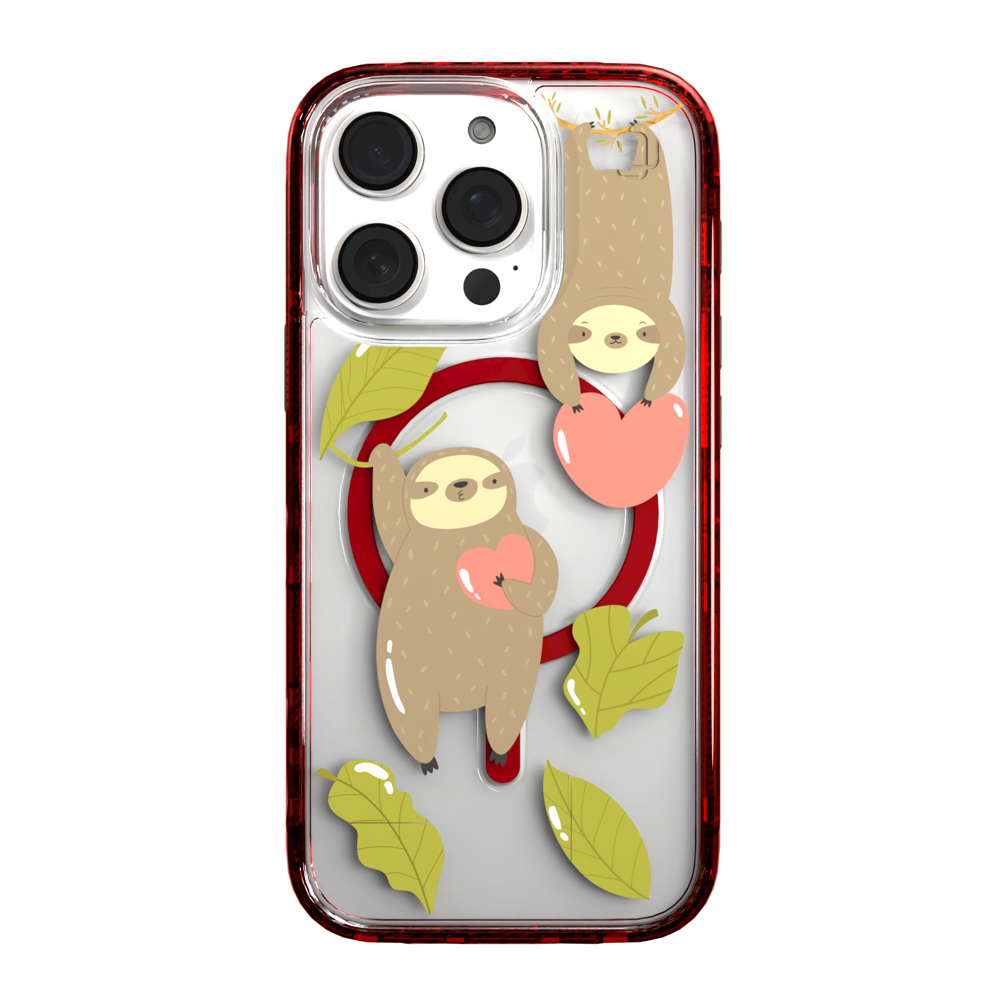 iPhone 16 Series | MagSafe | Sloth Case Collection | Slothy Vibes Slothy Vibes / iPhone 16 Pro / Red