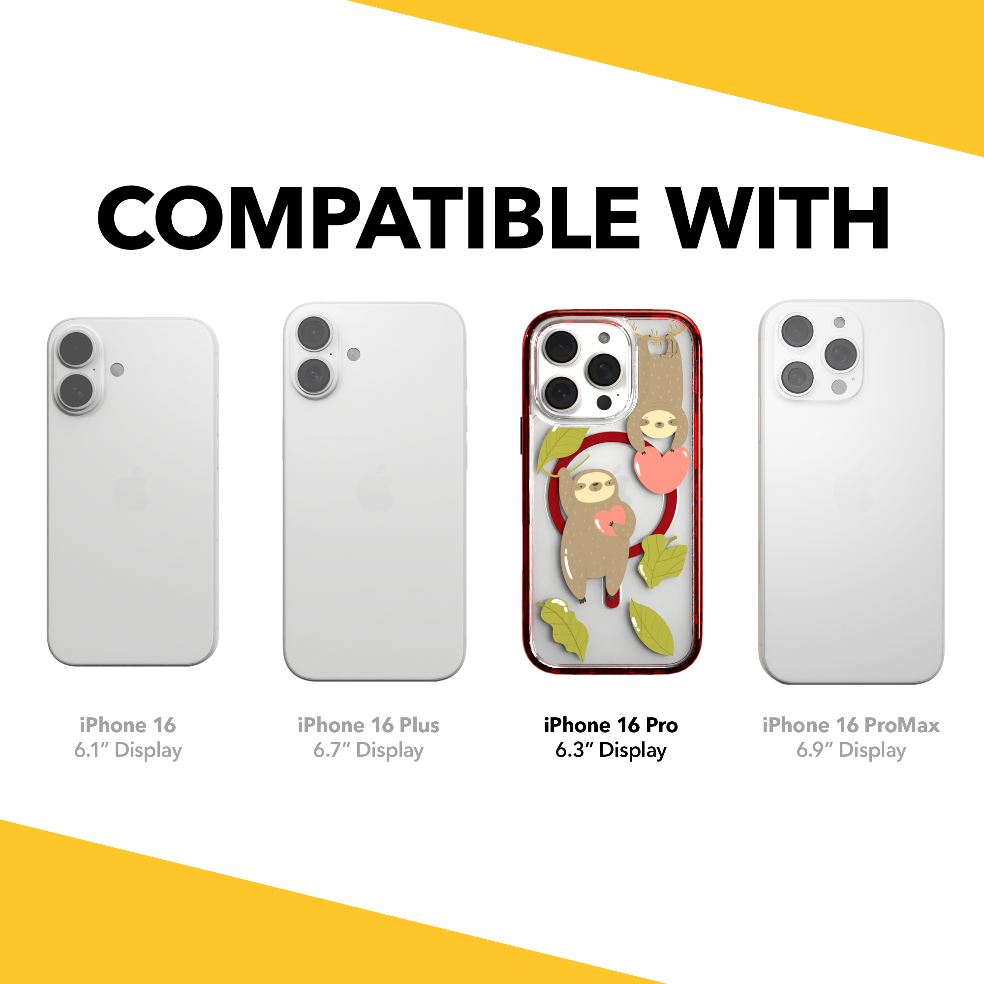 iPhone 16 Series | MagSafe | Sloth Case Collection | Slothy Vibes Slothy Vibes / iPhone 16 Pro / Red