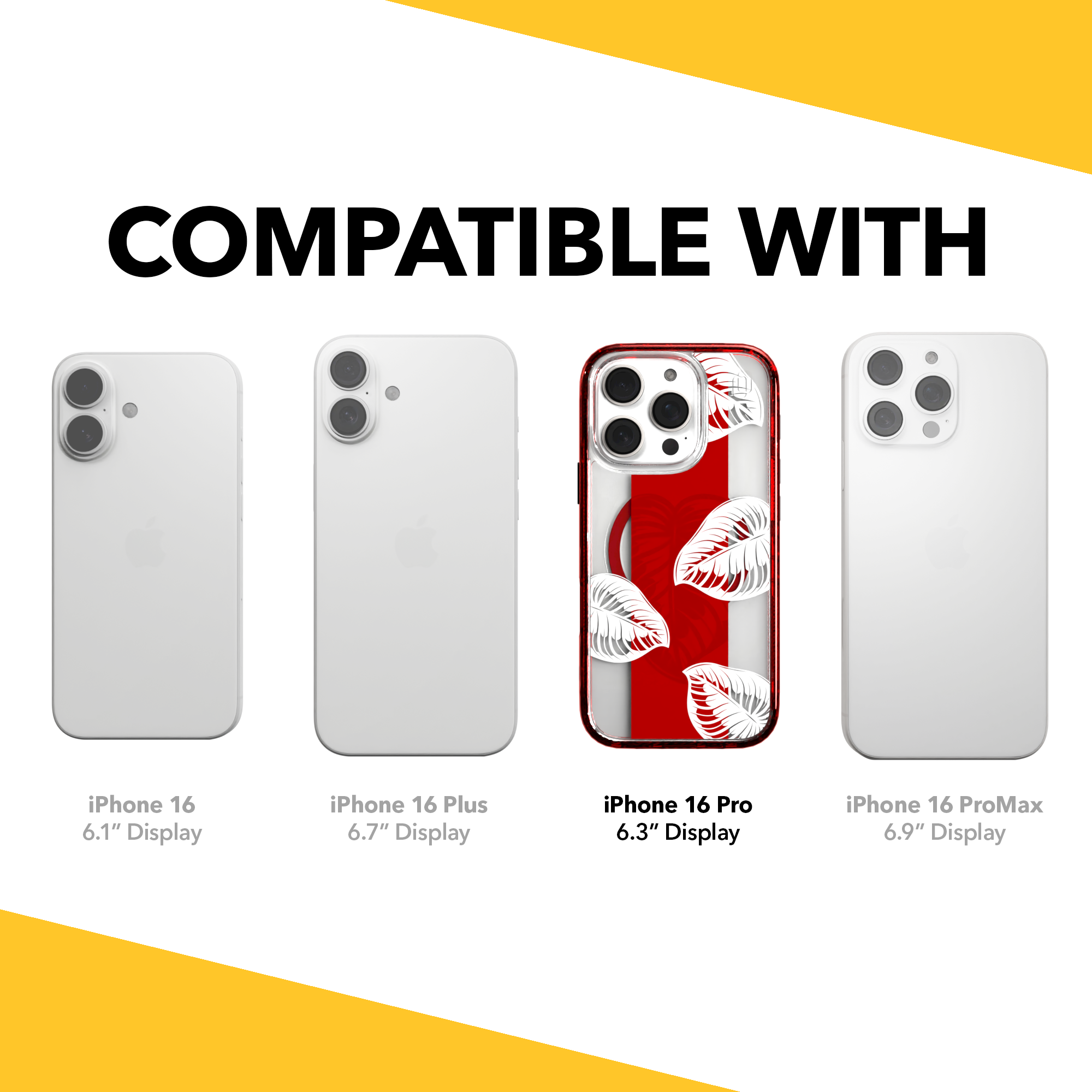 iPhone 16 Series | MagSafe | Summer Vibes Case Collection | Red & White Monstera Monstera Red / iPhone 16 Pro / Red