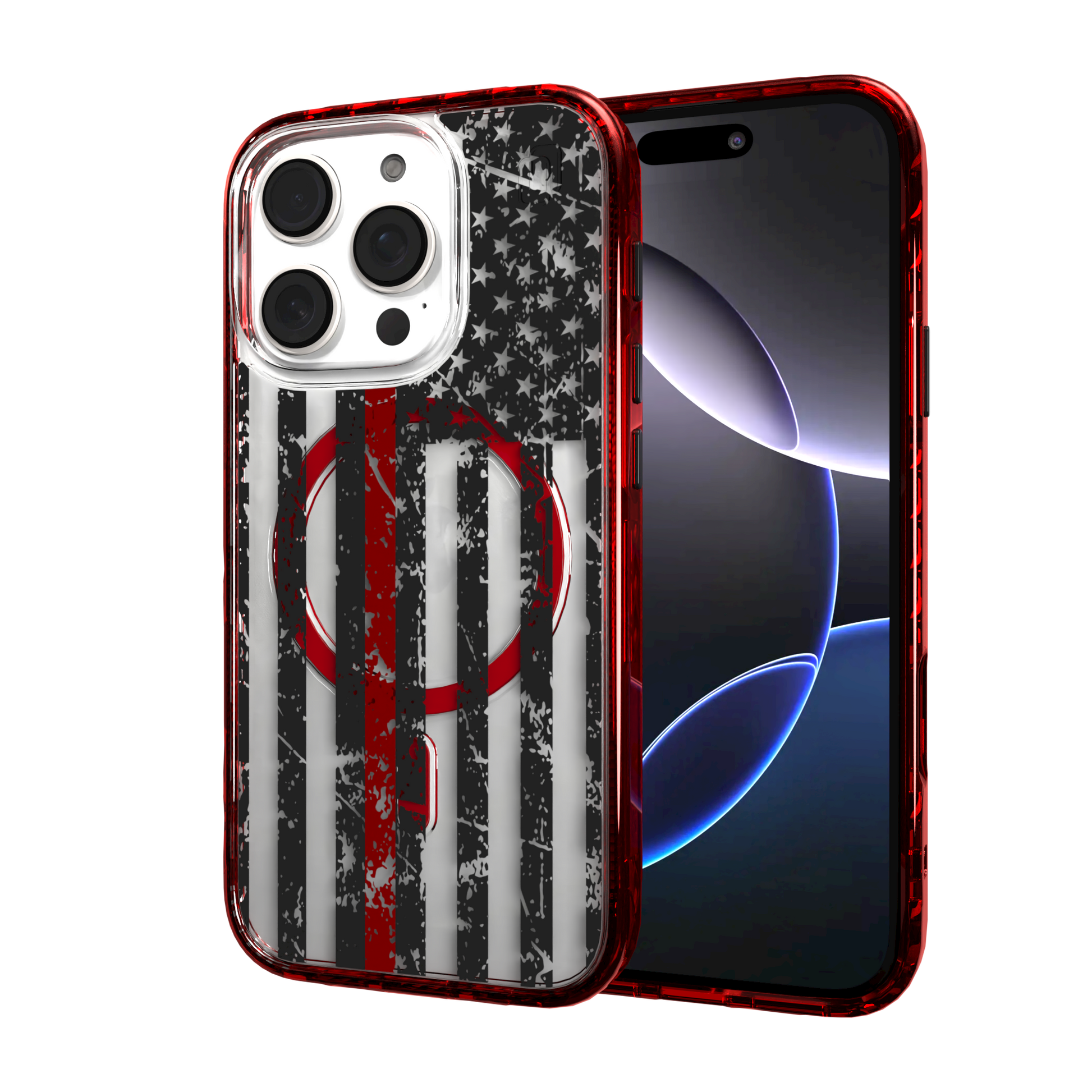 iPhone 16 Series | MagSafe | Red, White & Blue Case Collection | Thin Red Line Red Line / iPhone 16 Pro / Red