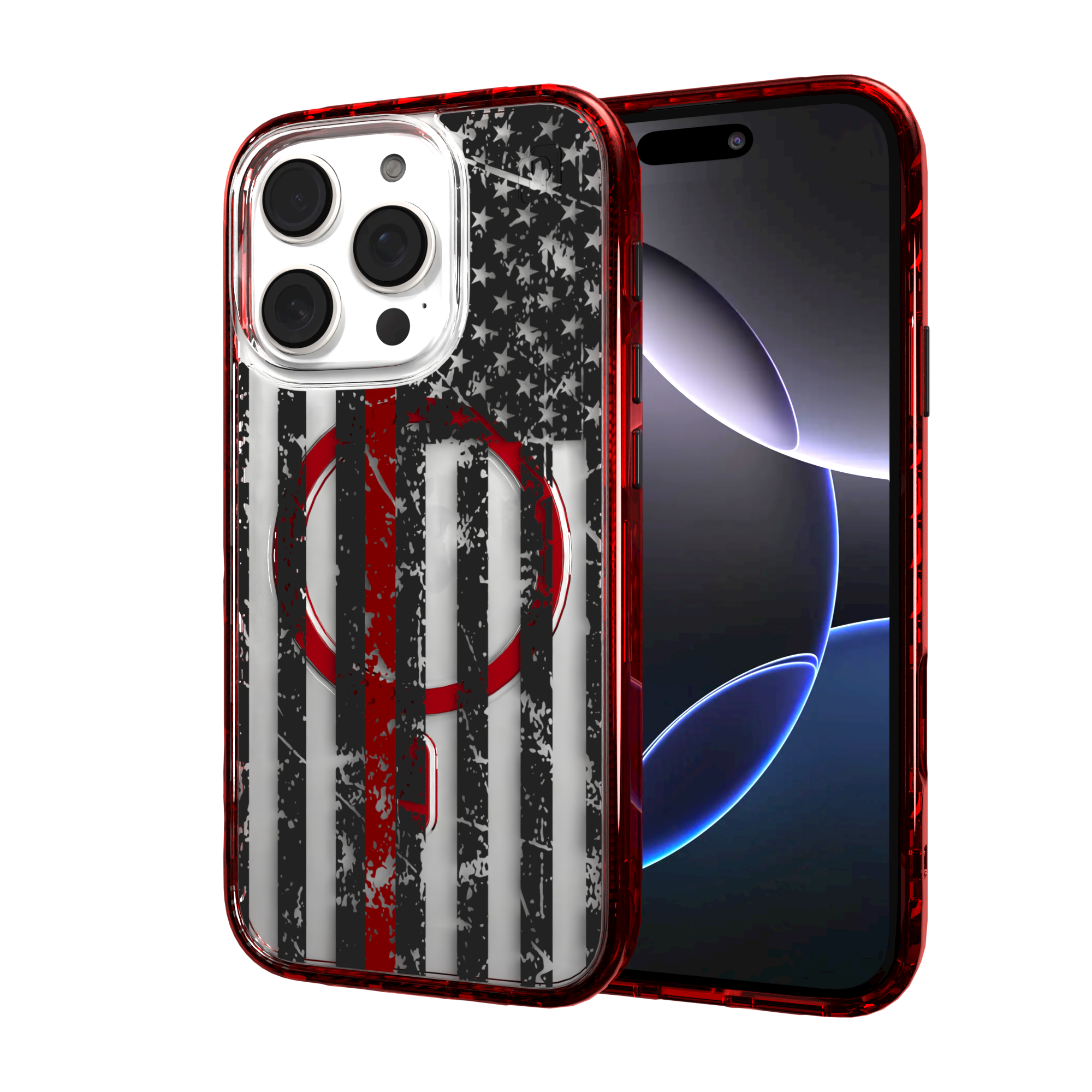 iPhone 16 Series | MagSafe | Red, White & Blue Case Collection | Thin Red Line Red Line / iPhone 16 Pro / Red