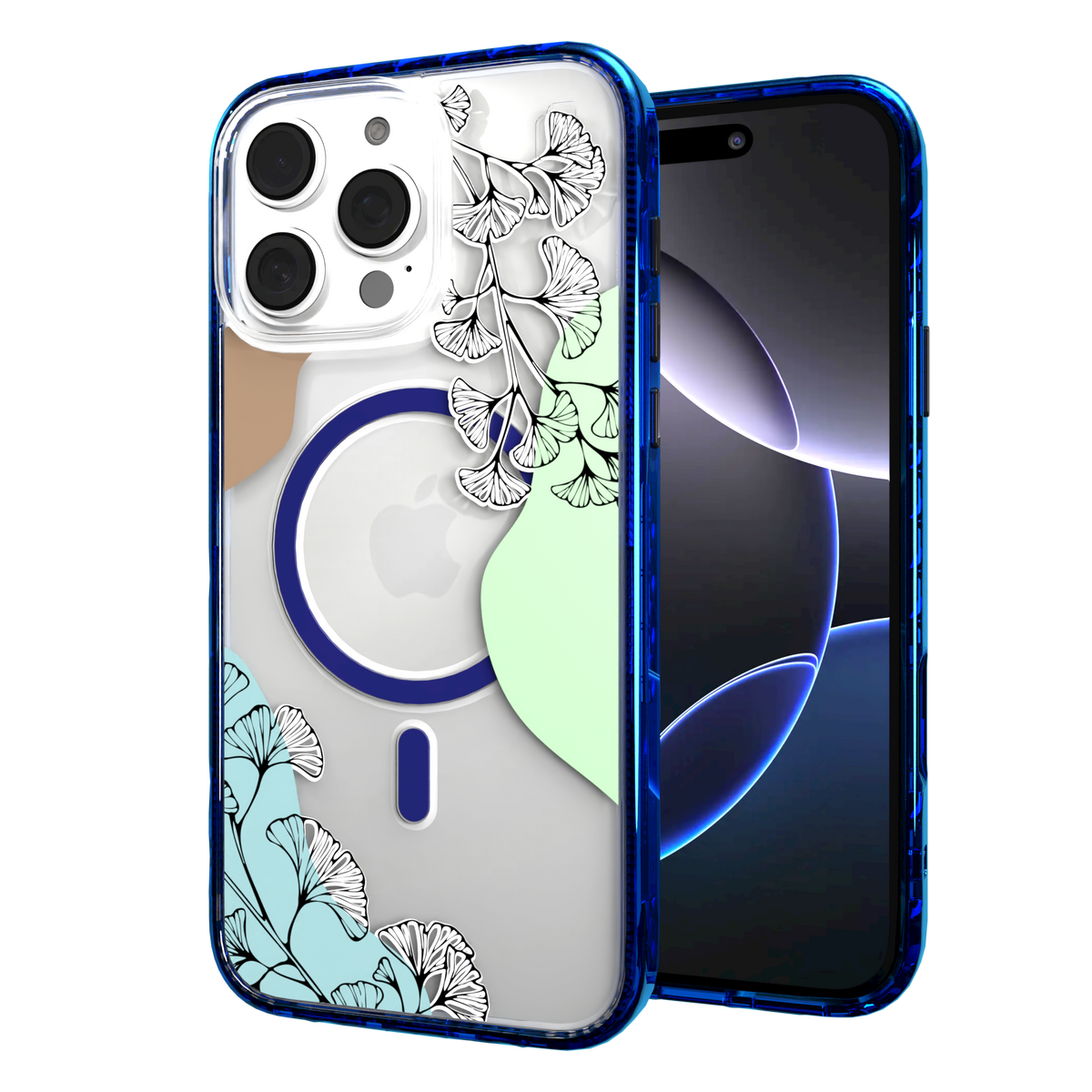 iPhone 16 Series | MagSafe | Botanical Fusion Abstract Case | Green Spring Fields Spring / iPhone 16 Pro Max / Blue