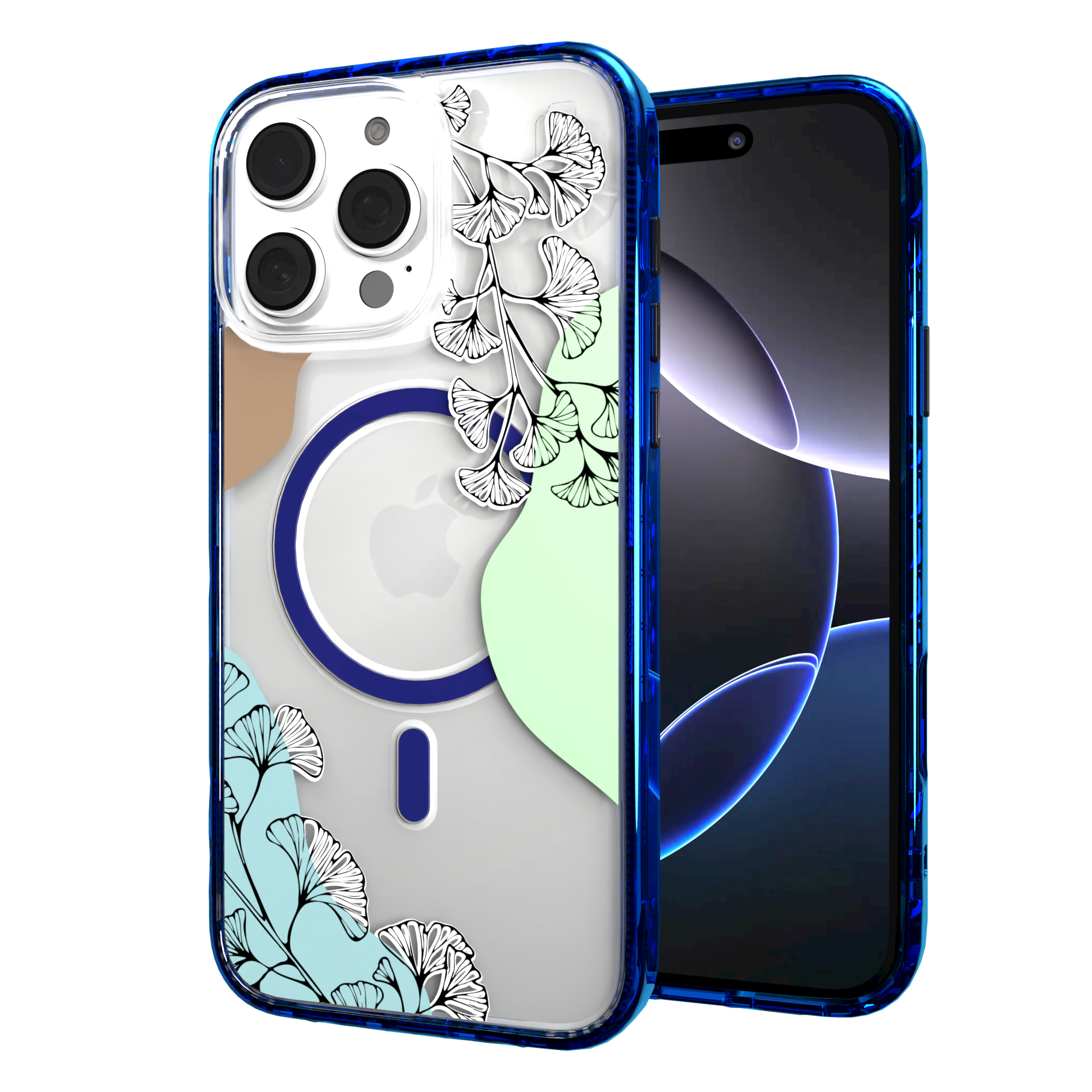iPhone 16 Series | MagSafe | Botanical Fusion Abstract Case | Green Spring Fields Spring / iPhone 16 Pro Max / Blue