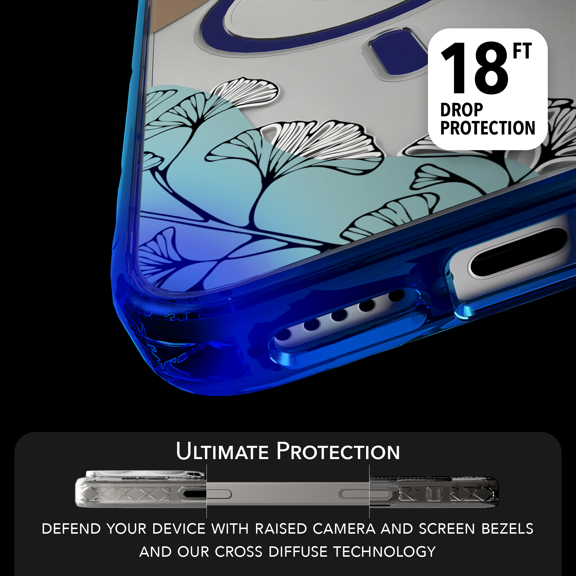 iPhone 16 Series | MagSafe | Botanical Fusion Abstract Case | Green Spring Fields Spring / iPhone 16 Pro Max / Blue
