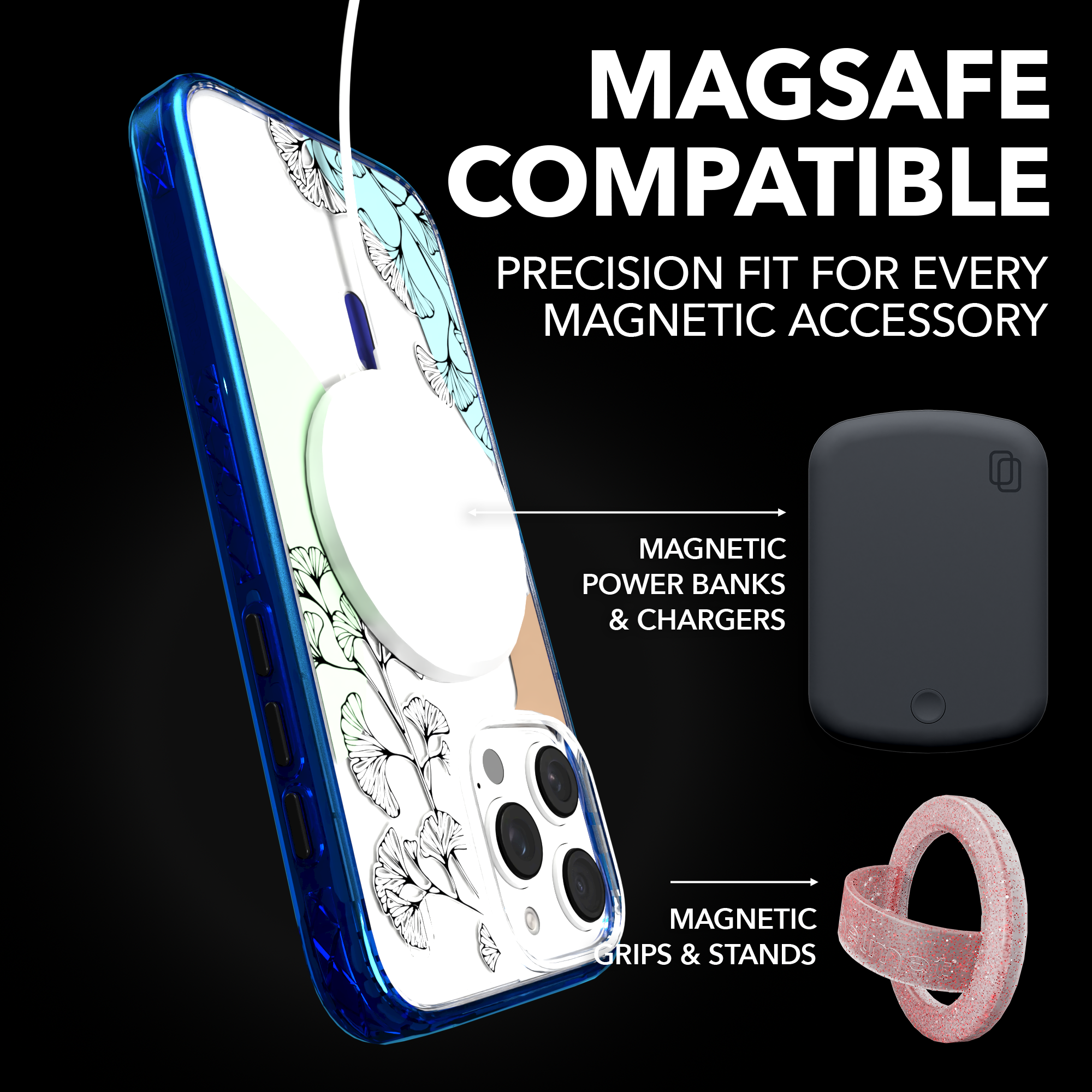 iPhone 16 Series | MagSafe | Botanical Fusion Abstract Case | Green Spring Fields Spring / iPhone 16 Pro Max / Blue
