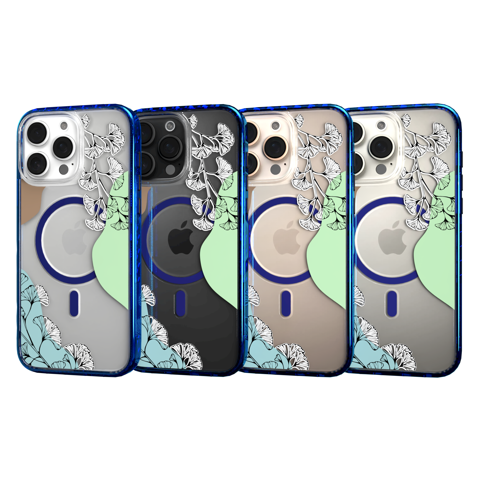 iPhone 16 Series | MagSafe | Botanical Fusion Abstract Case | Green Spring Fields Spring / iPhone 16 Pro Max / Blue