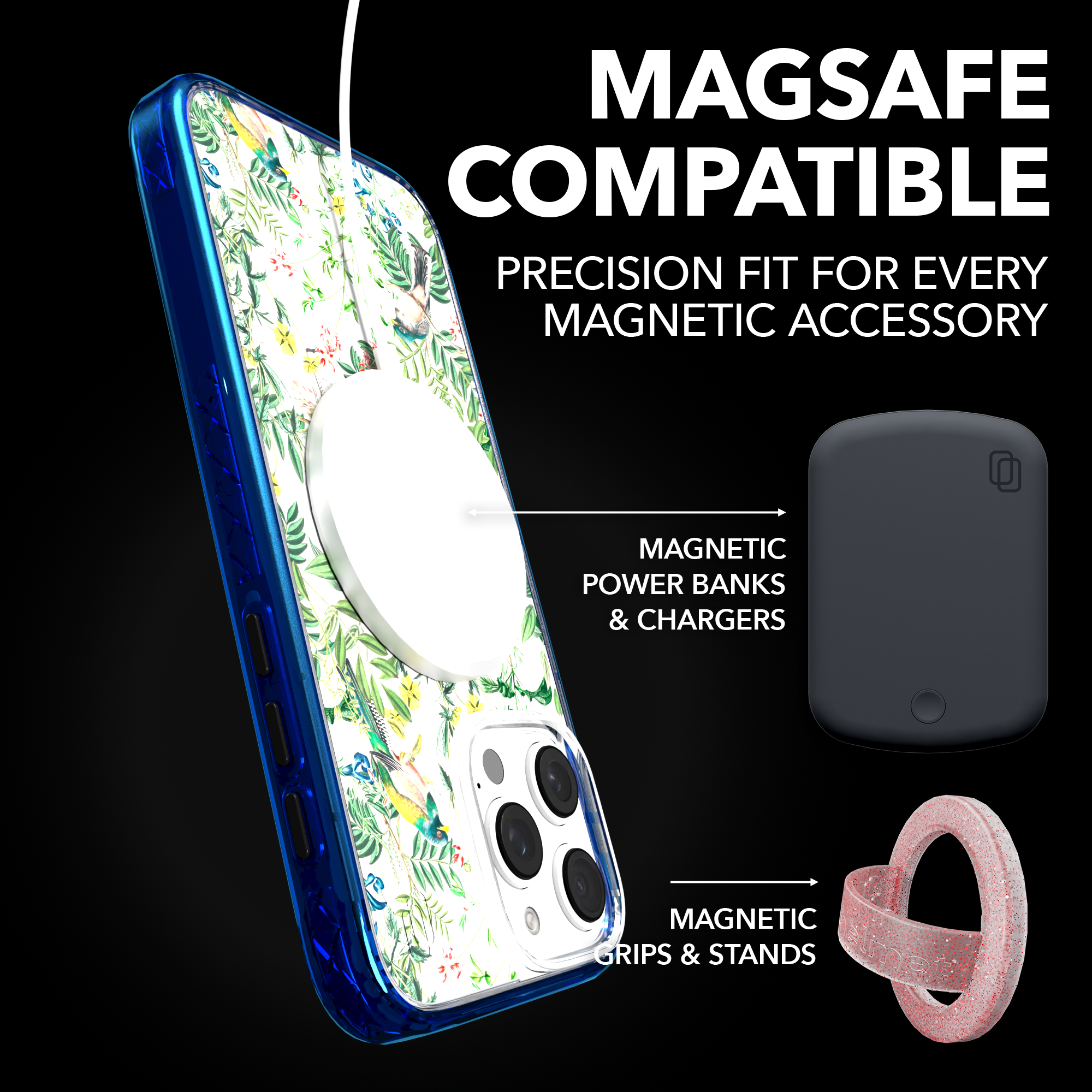 iPhone 16 Series | MagSafe | Bird Case | Botanical Cockatoo Botanical Cockatoo / iPhone 16 Pro Max / Blue