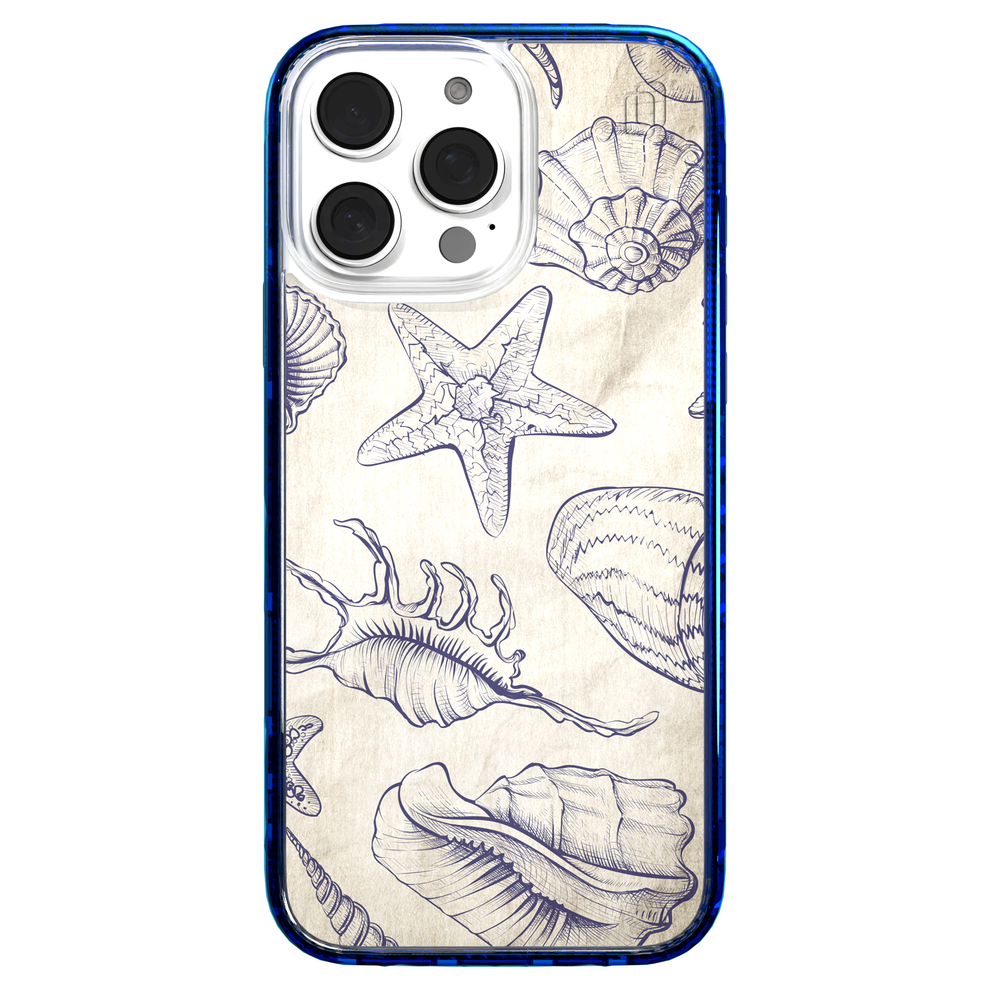 iPhone 16 Series | MagSafe | Coastal Case Collection | Seashells Sketches Coastal Seashell / iPhone 16 Pro Max / Blue