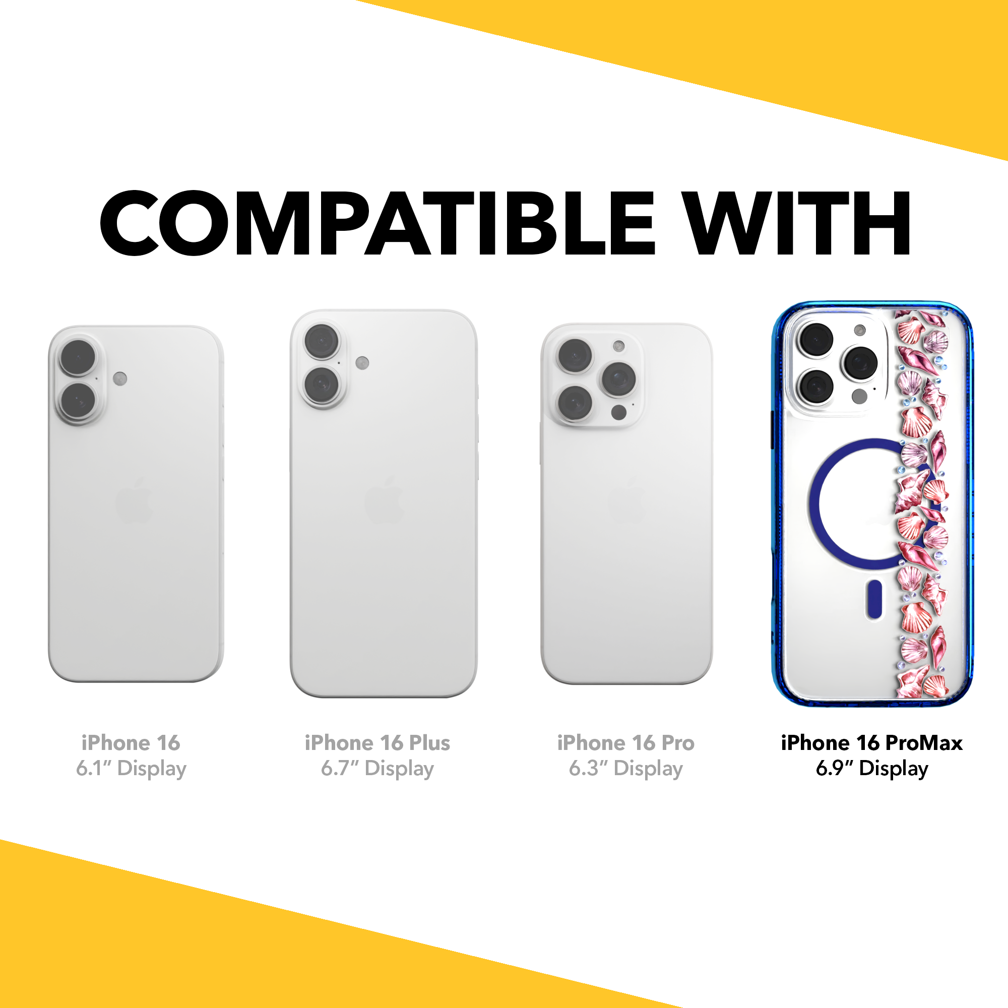 iPhone 16 Series | MagSafe | Coastal Case Collection | Seashell Stripe Line of Shells / iPhone 16 Pro Max / Blue