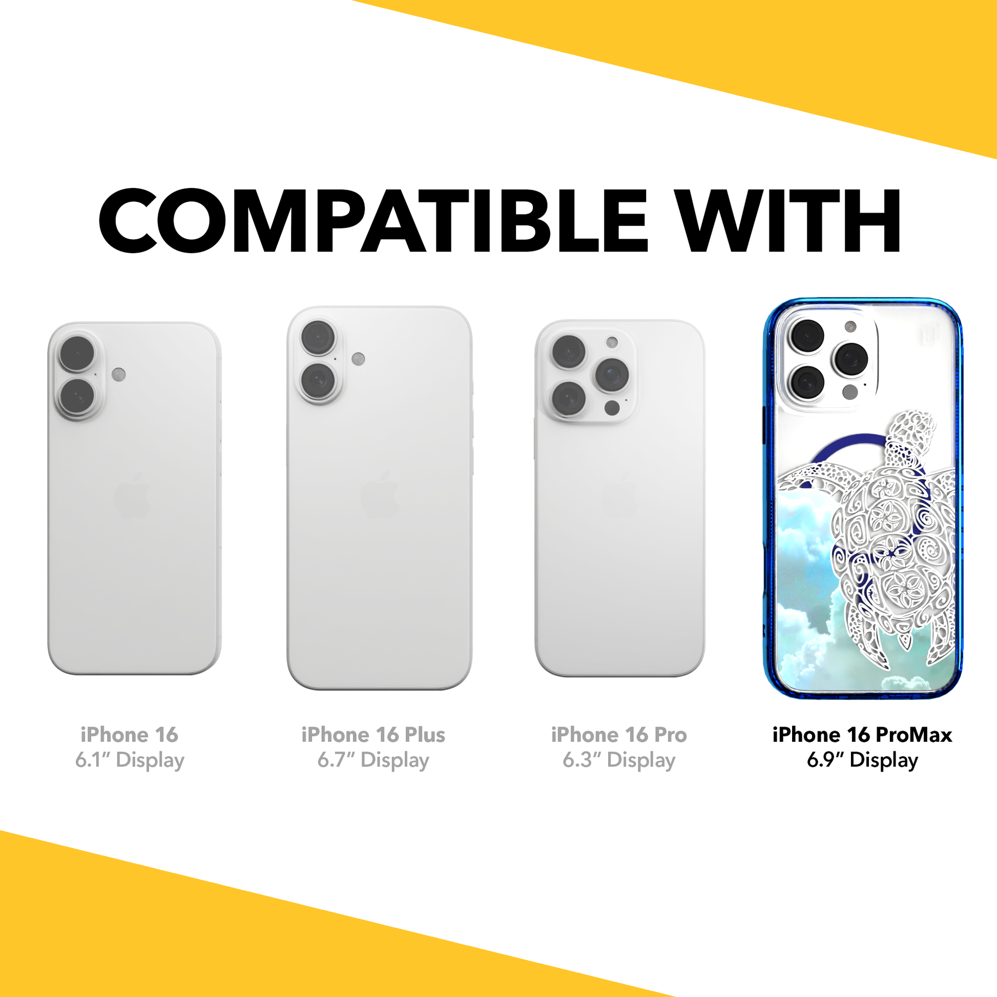 iPhone 16 Series | MagSafe | Coastal Case Collection | White & Teal Sea Turtle Turtle / iPhone 16 Pro Max / Blue
