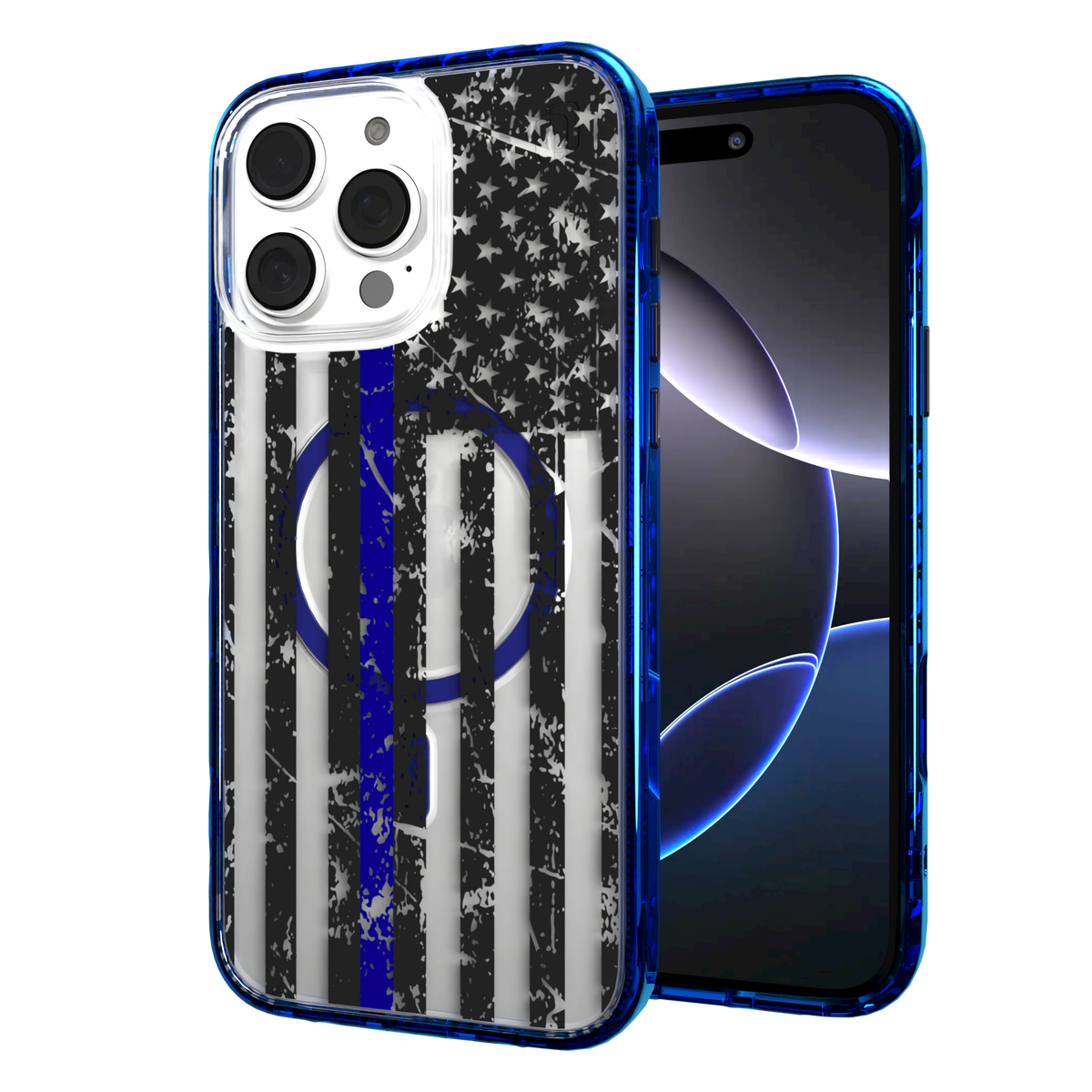 iPhone 16 Series | MagSafe | Red, White & Blue Case Collection | Thin Blue Line Blue Line / iPhone 16 Pro Max / Blue