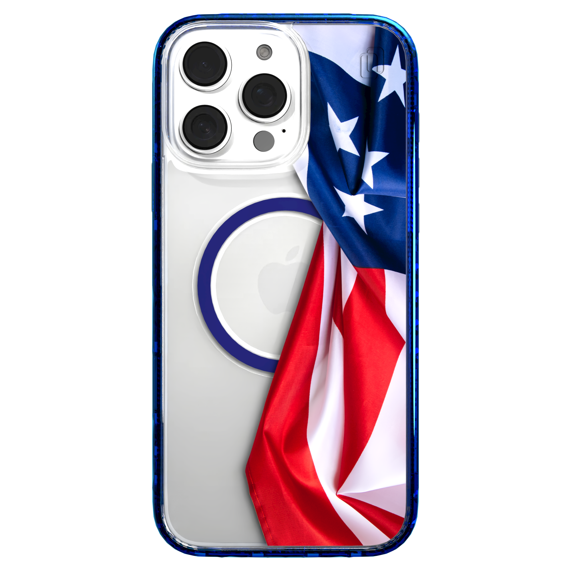 iPhone 16 Series | MagSafe | Red, White & Blue Case Collection | Flowing American Flag Resilient Spirit / iPhone 16 Pro Max / Blue