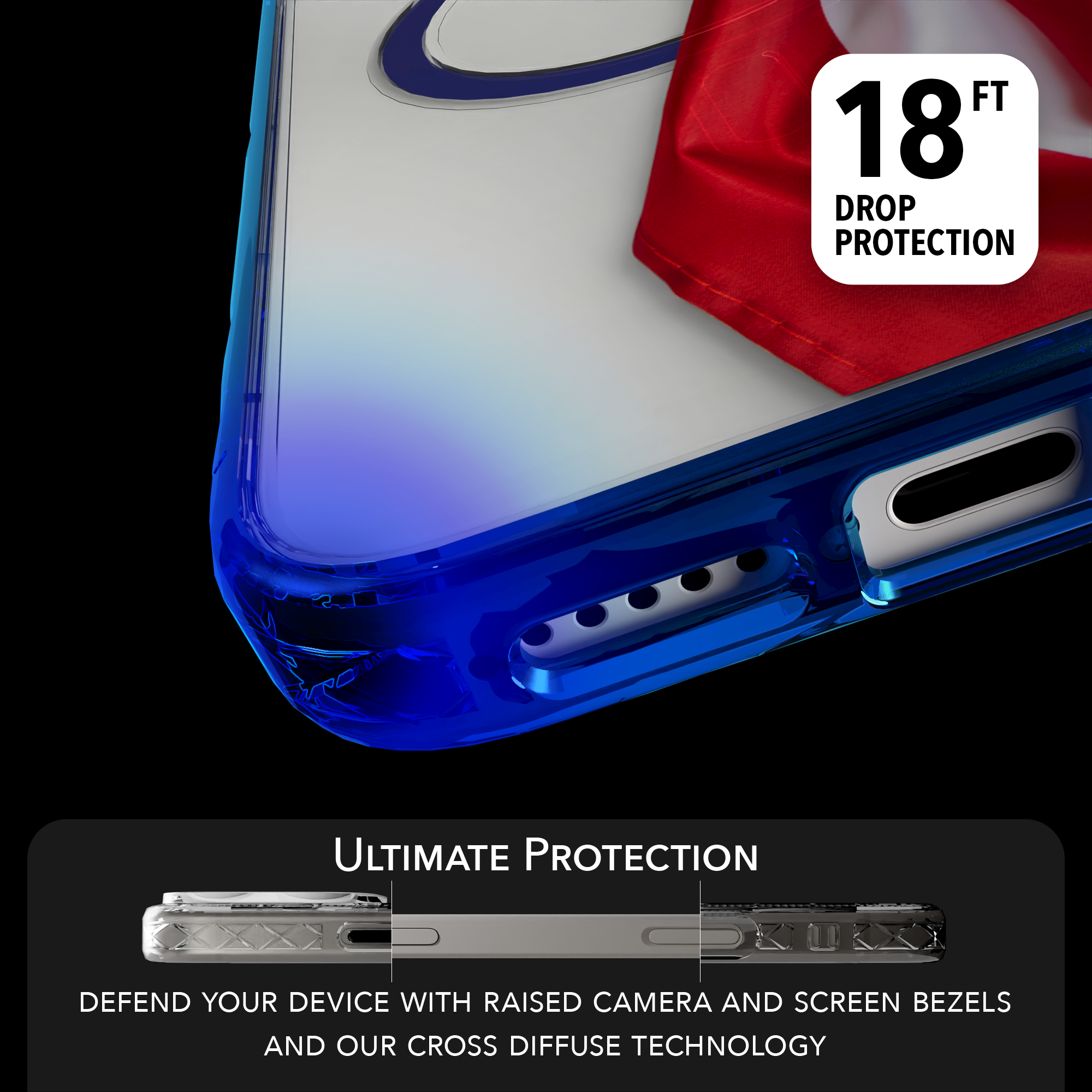 iPhone 16 Series | MagSafe | Red, White & Blue Case Collection | Flowing American Flag Resilient Spirit / iPhone 16 Pro Max / Blue