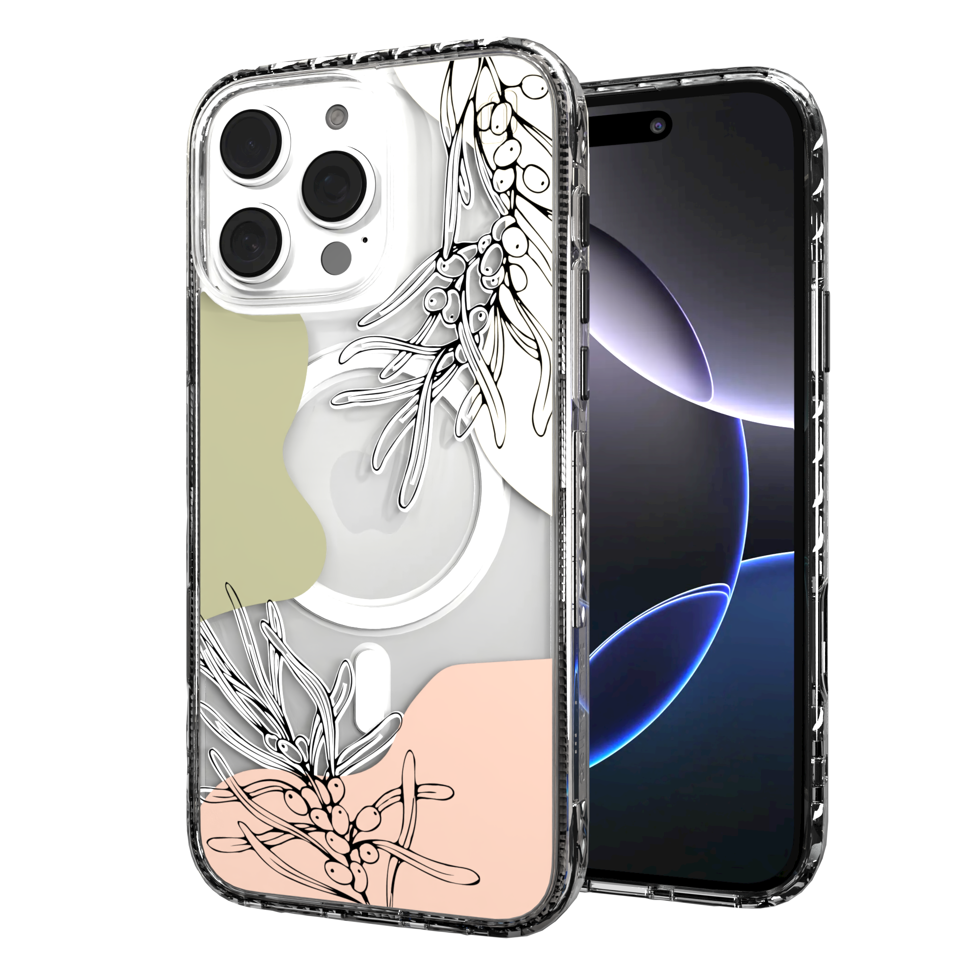 iPhone 16 Series | MagSafe | Botanical Fusion Abstract Case | Pastel Fall Vistas