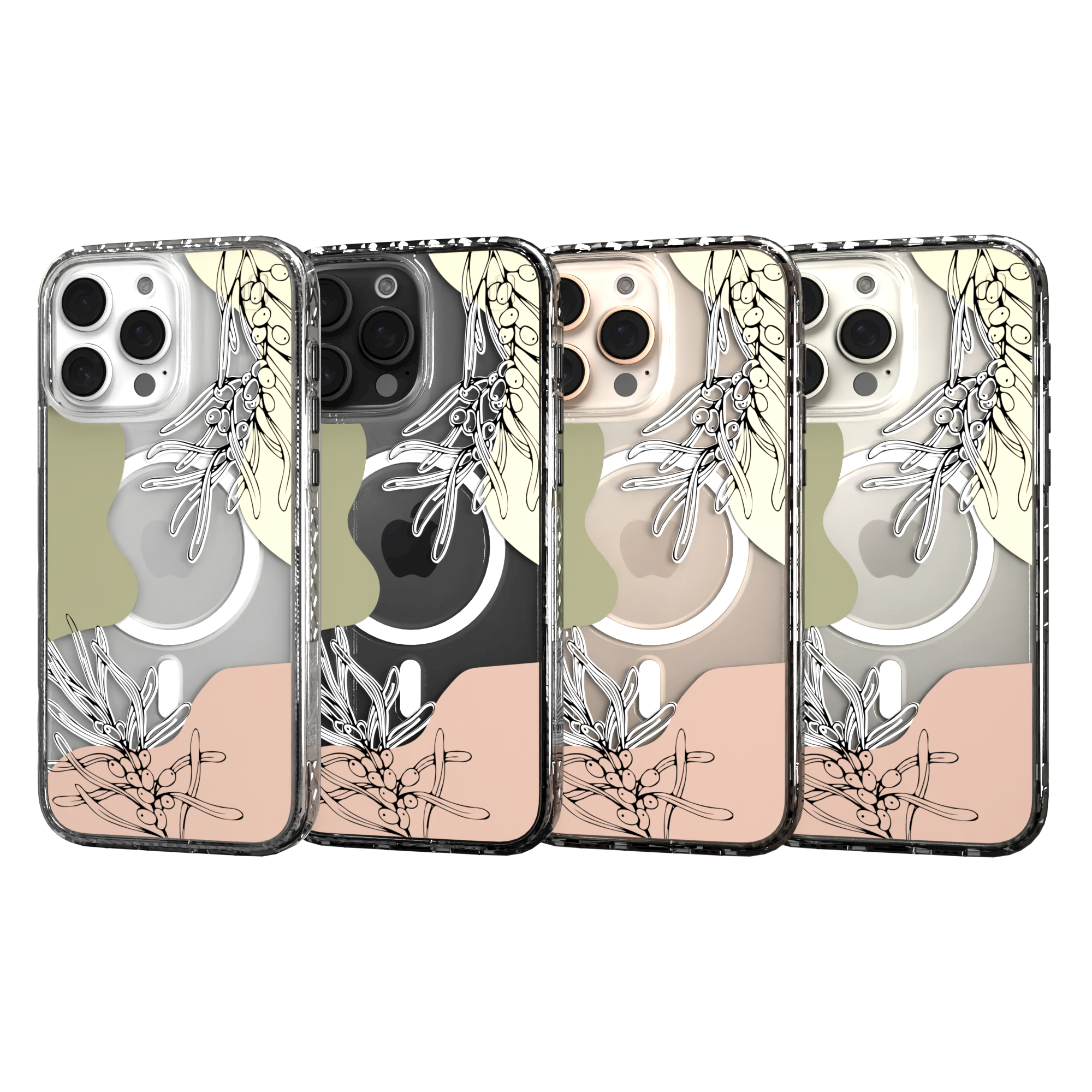 iPhone 16 Series | MagSafe | Botanical Fusion Abstract Case | Pastel Fall Vistas