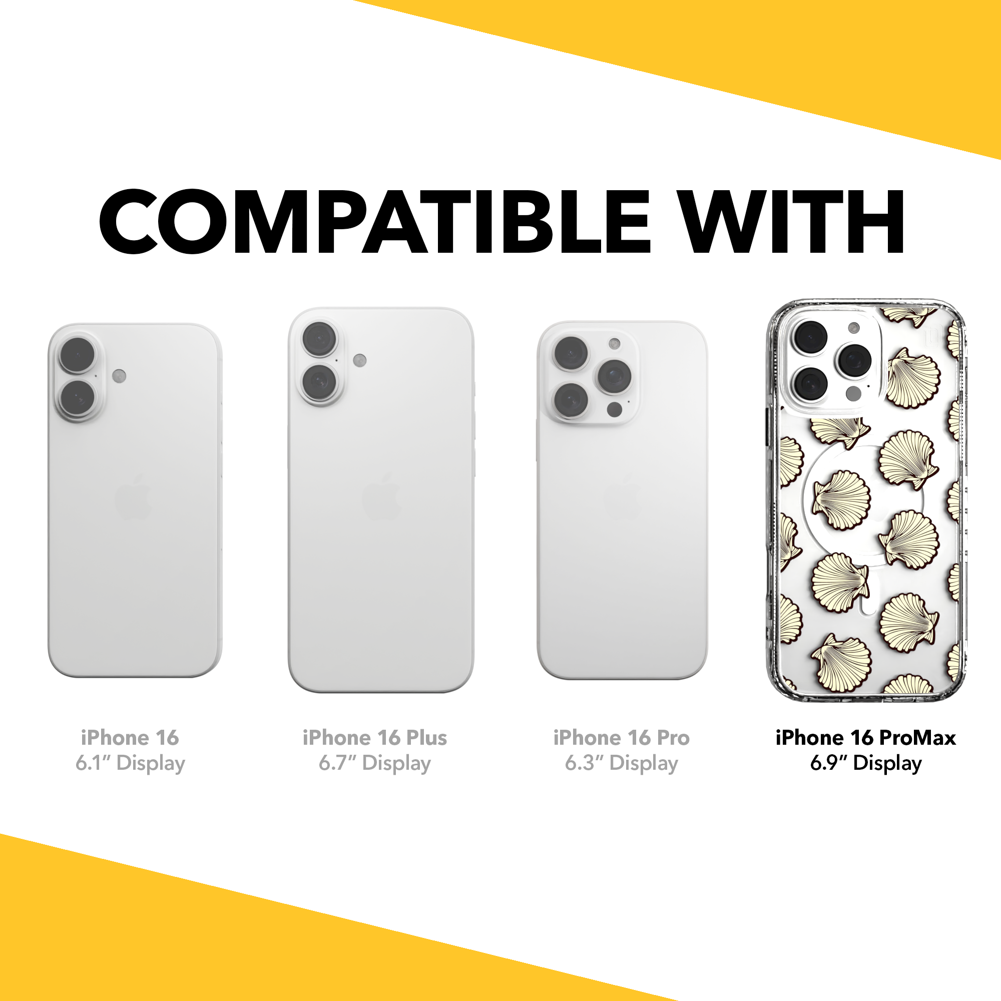 iPhone 16 Series | MagSafe | Coastal Case Collection | Seamless Seashells Ocean Seashell / iPhone 16 Pro Max / Clear