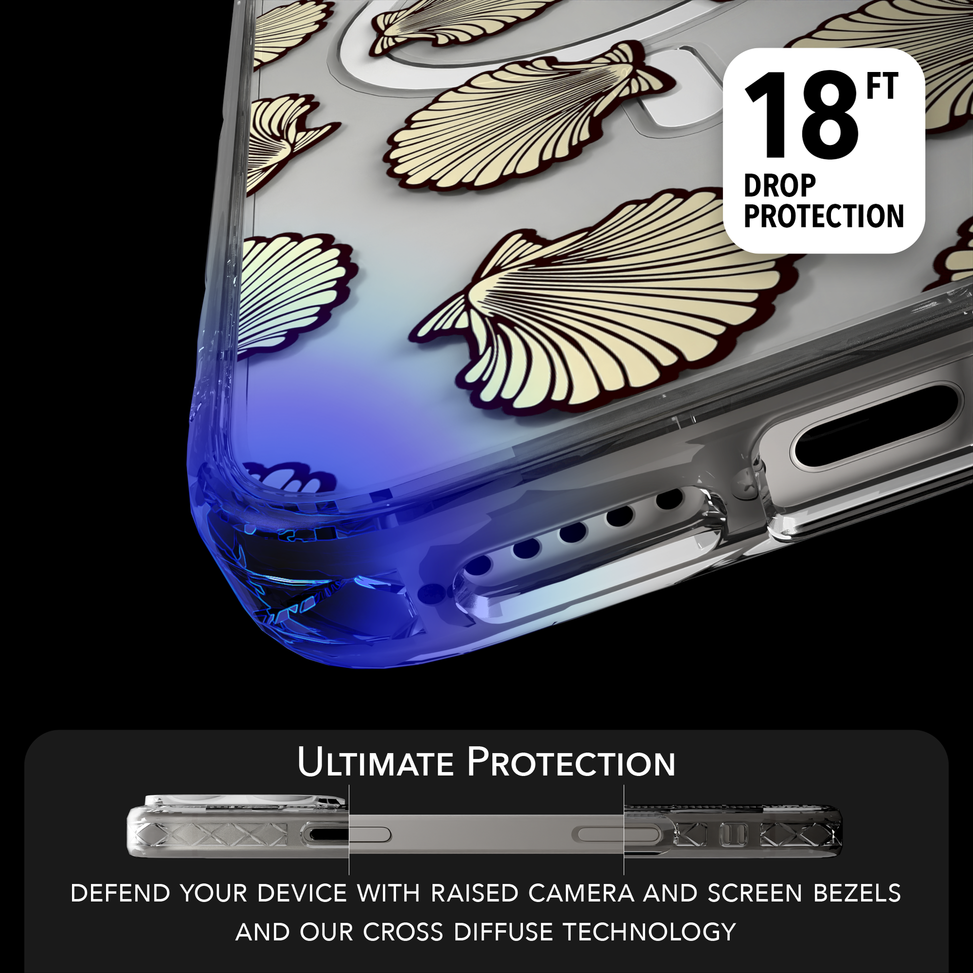 iPhone 16 Series | MagSafe | Coastal Case Collection | Seamless Seashells Ocean Seashell / iPhone 16 Pro Max / Clear