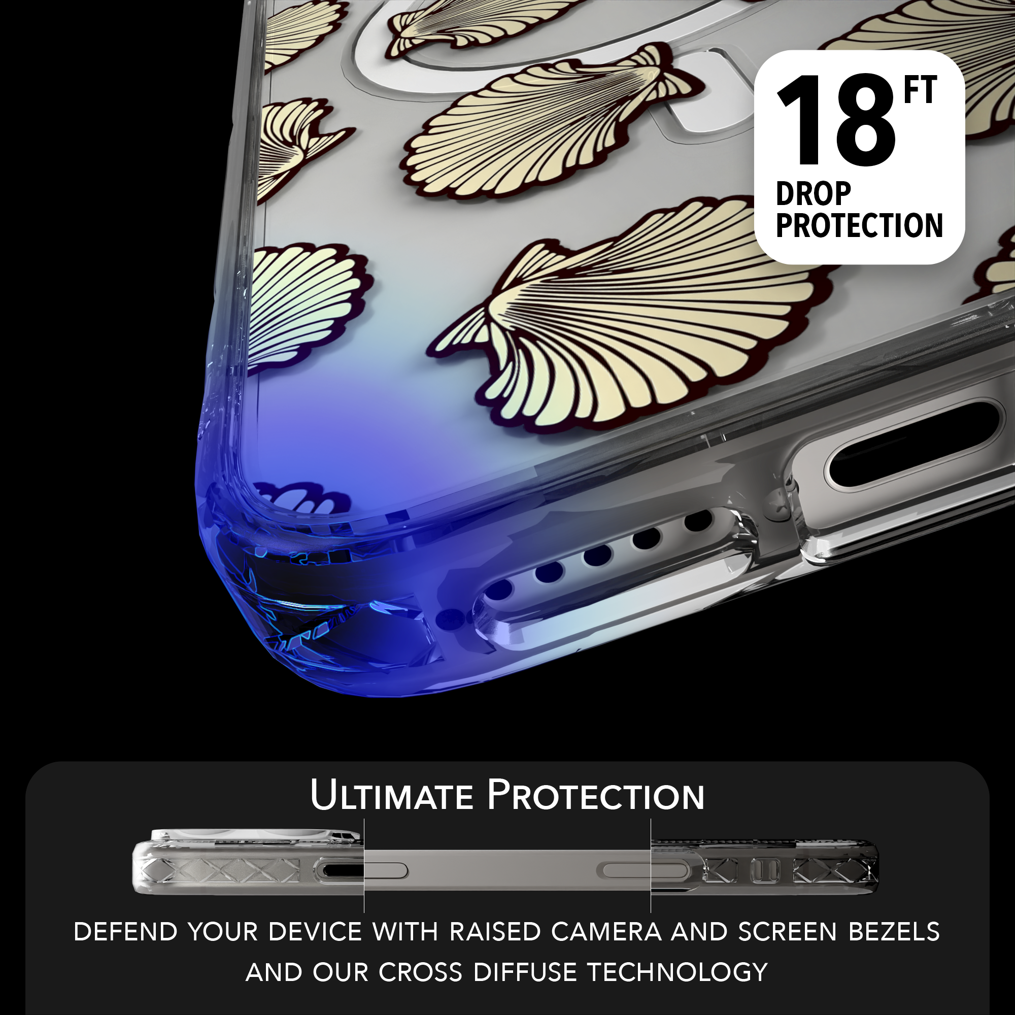 iPhone 16 Series | MagSafe | Coastal Case Collection | Seamless Seashells Ocean Seashell / iPhone 16 Pro Max / Clear
