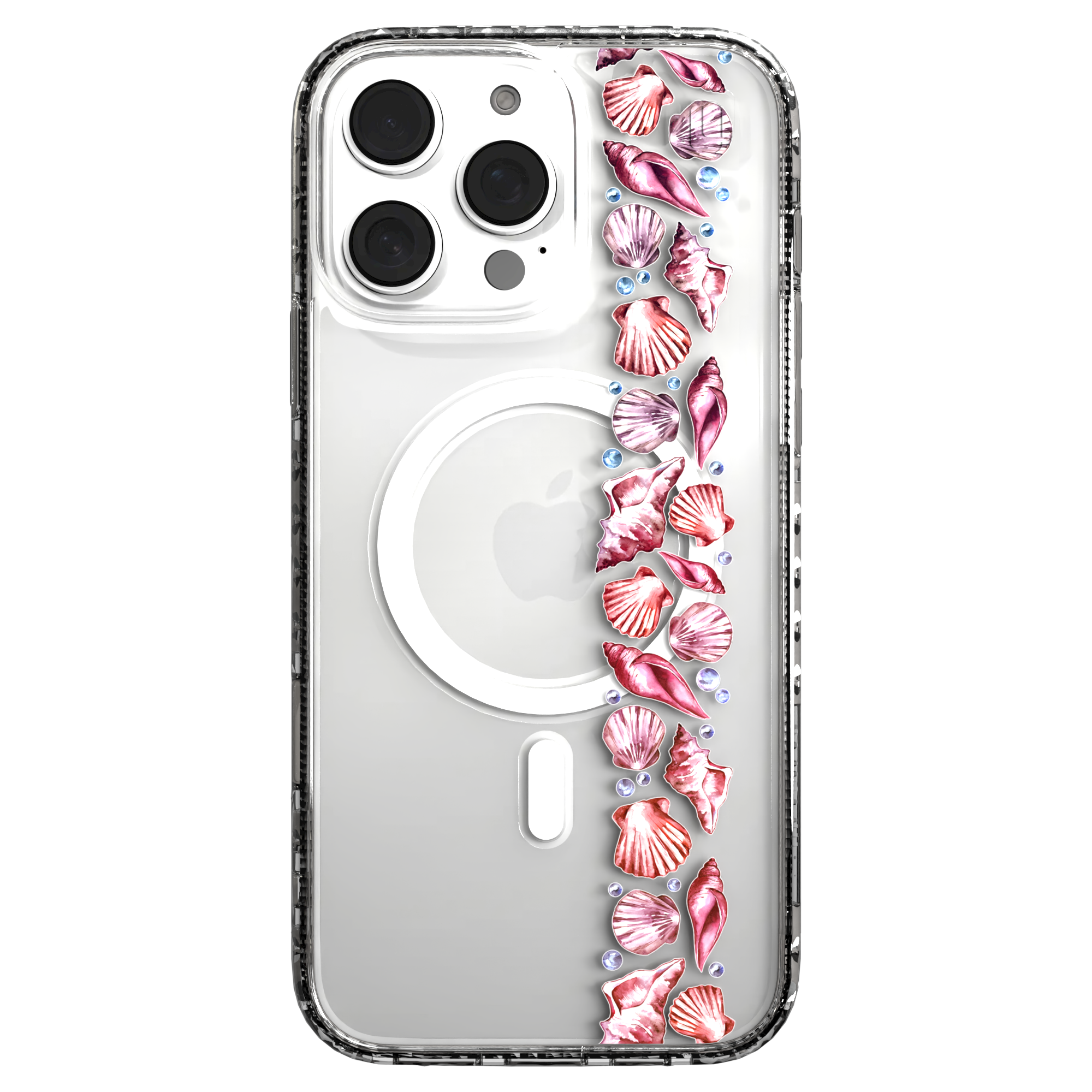 iPhone 16 Series | MagSafe | Coastal Case Collection | Seashell Stripe Line of Shells / iPhone 16 Pro Max / Clear