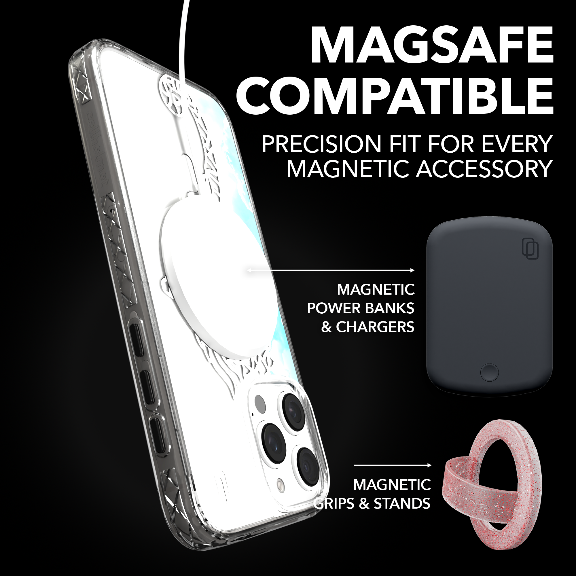 iPhone 16 Series | MagSafe | Coastal Case Collection | White & Teal Seahorse Seahorse / iPhone 16 Pro Max / Clear