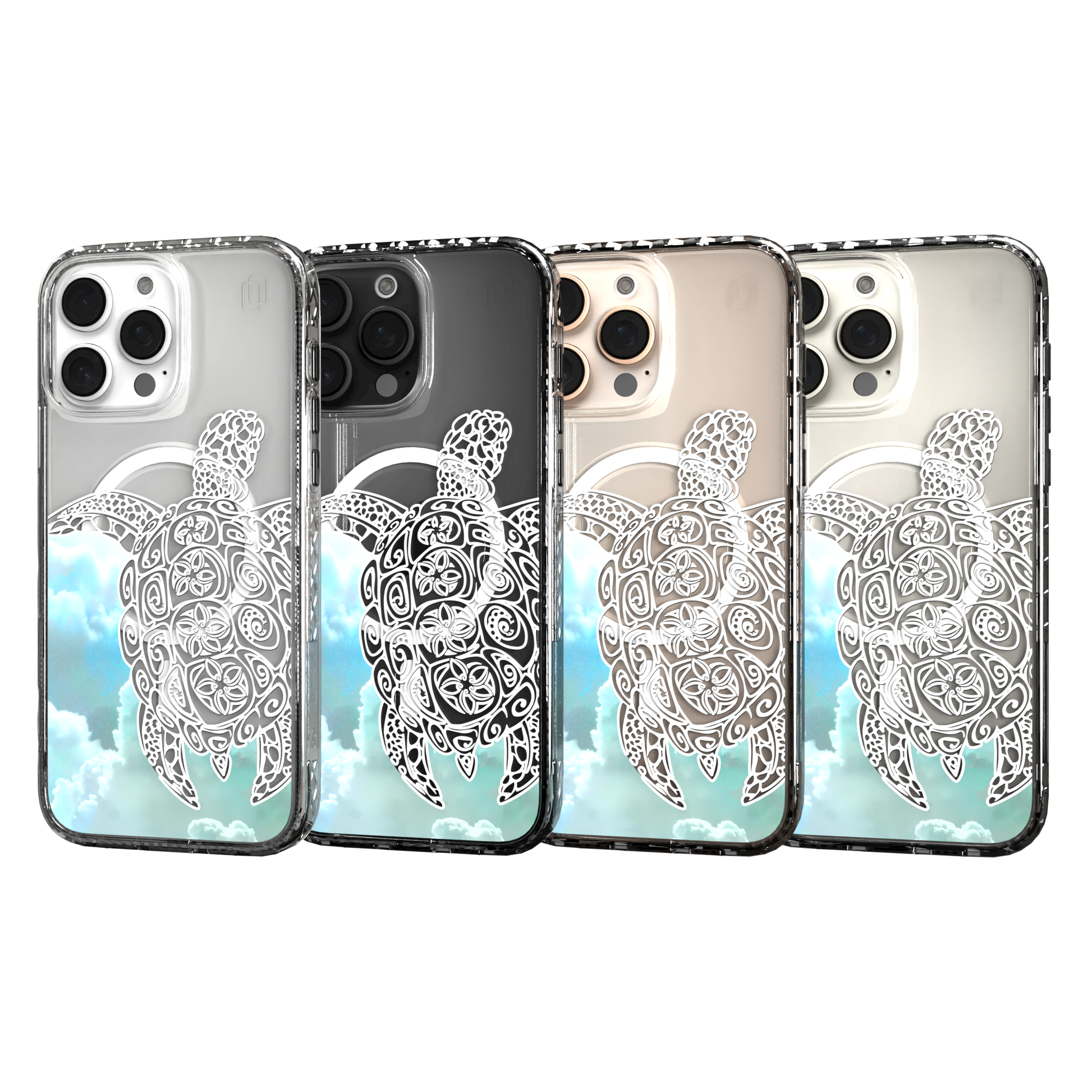 iPhone 16 Series | MagSafe | Coastal Case Collection | White & Teal Sea Turtle Turtle / iPhone 16 Pro Max / Clear