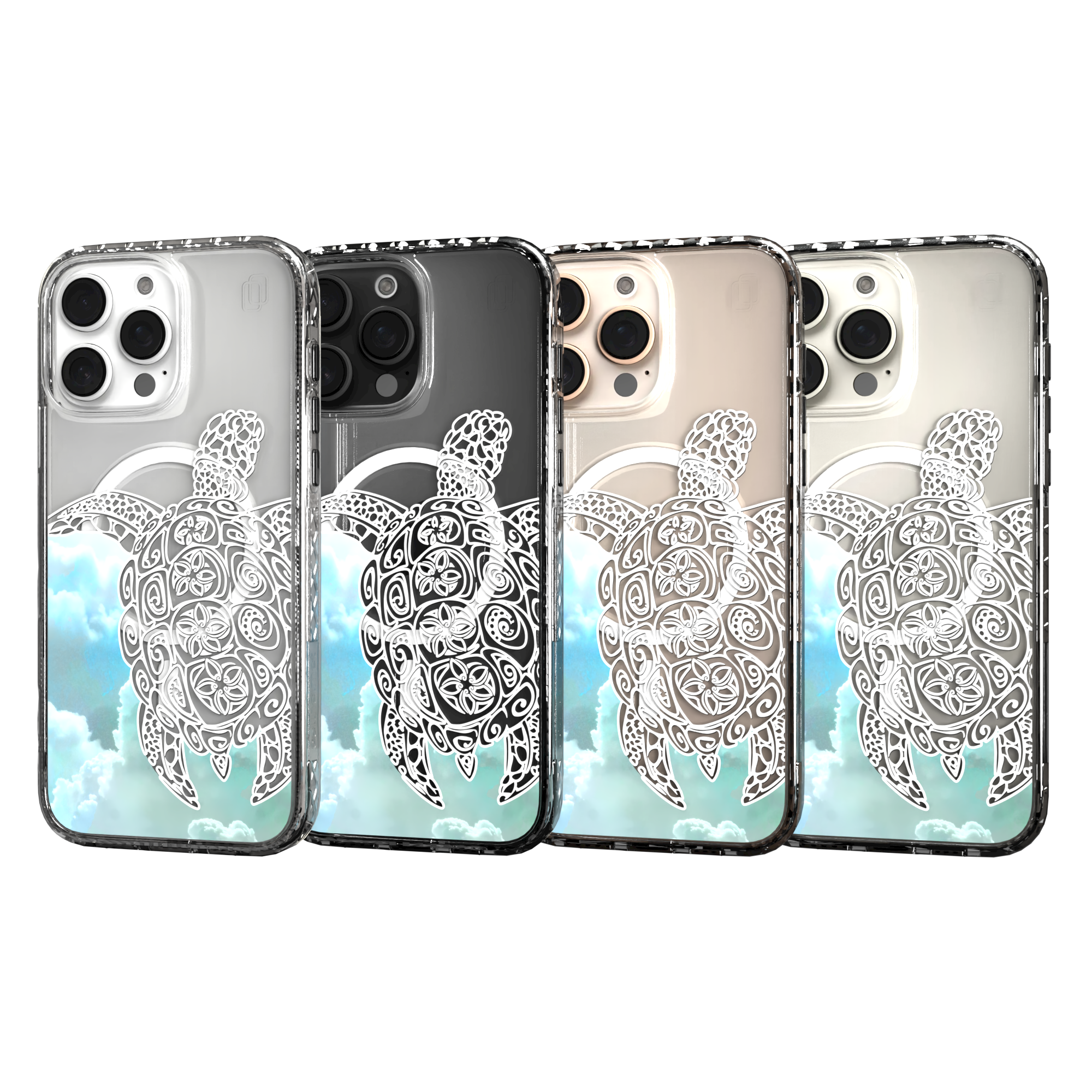 iPhone 16 Series | MagSafe | Coastal Case Collection | White & Teal Sea Turtle Turtle / iPhone 16 Pro Max / Clear