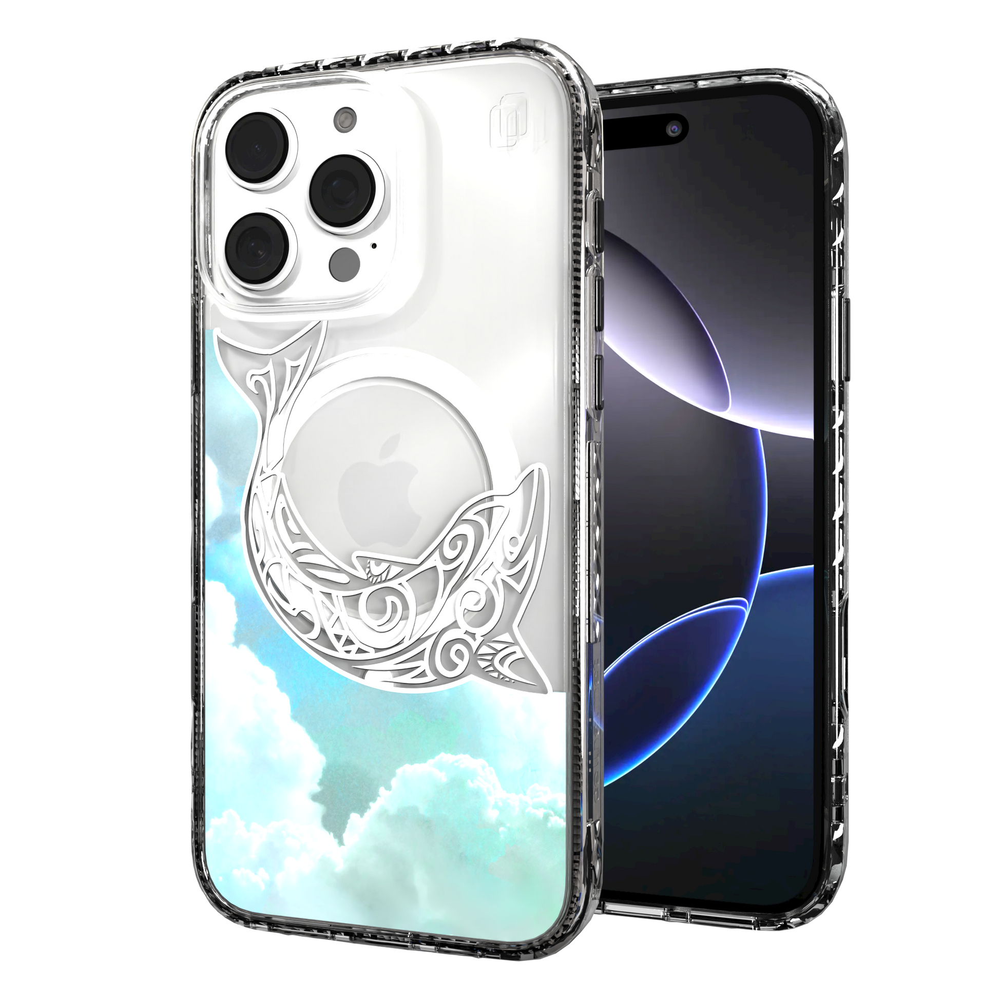 iPhone 16 Series | MagSafe | Coastal Case Collection | White & Teal Dolphine Dolphin / iPhone 16 Pro Max / Clear